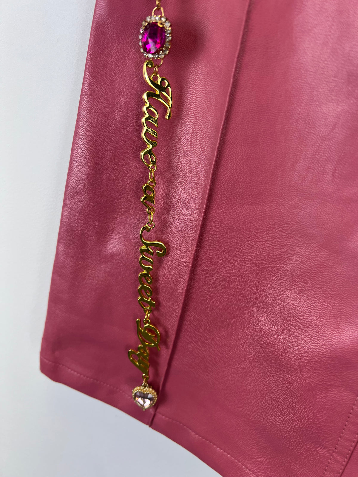 No Dress Pink Leather Trousers