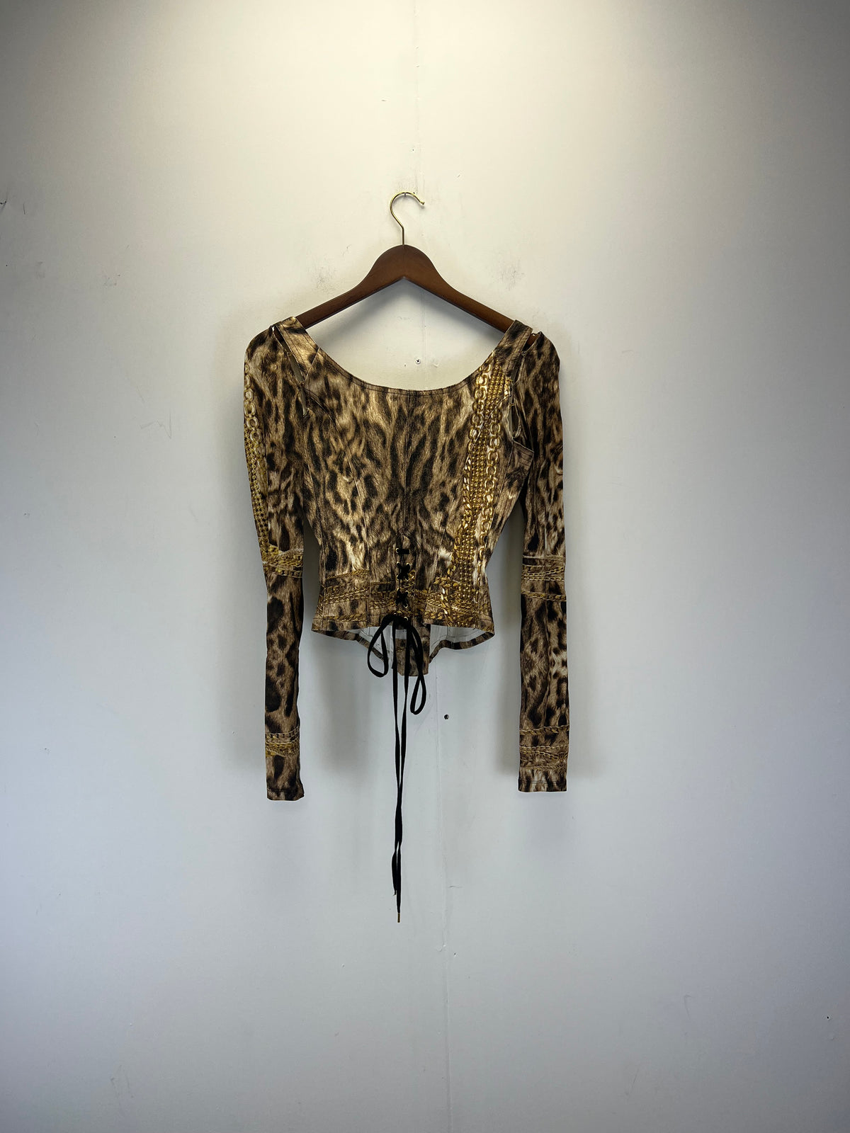 Roberto Cavalli Leopard Print Corset Top