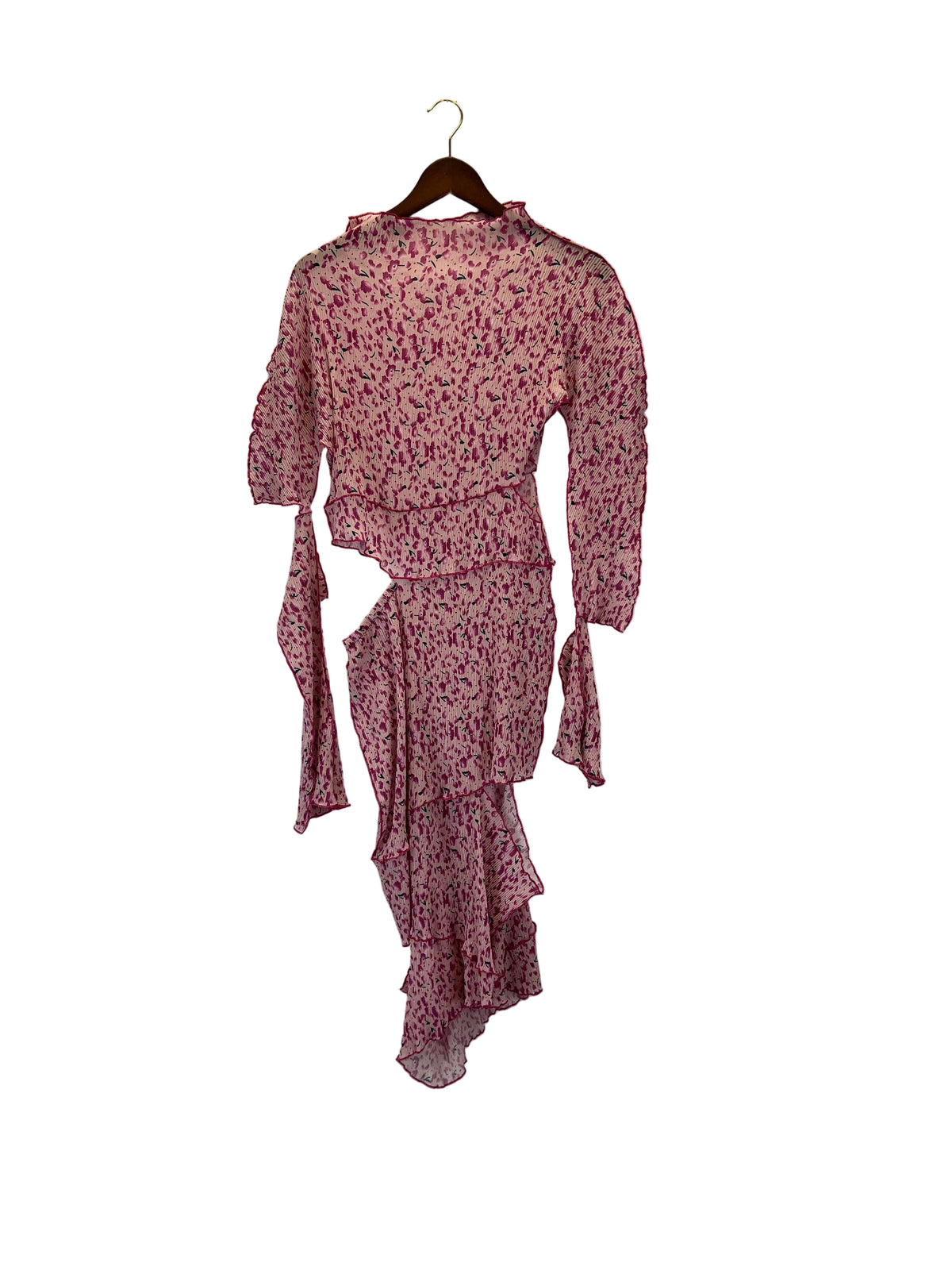 Pink Floral A-symmetrical Dress