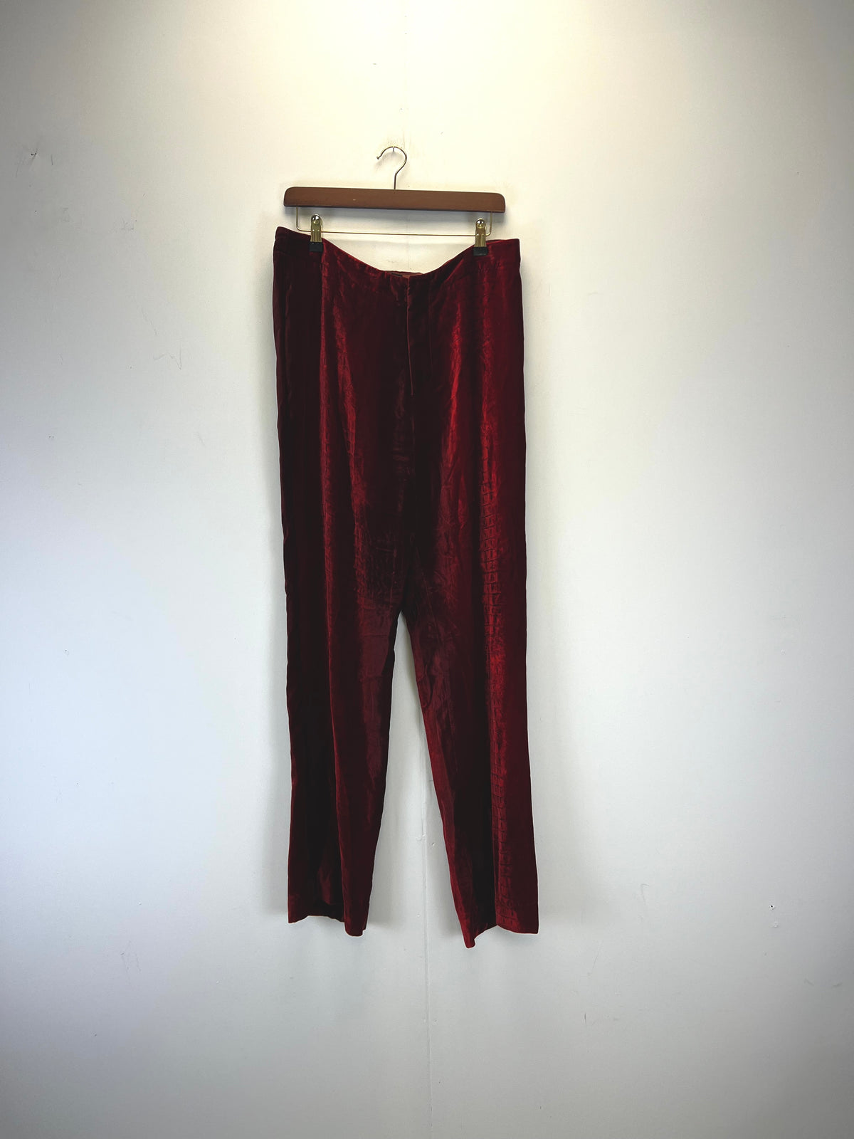 Jean Paul Gaultier Croc Red Velour Trousers