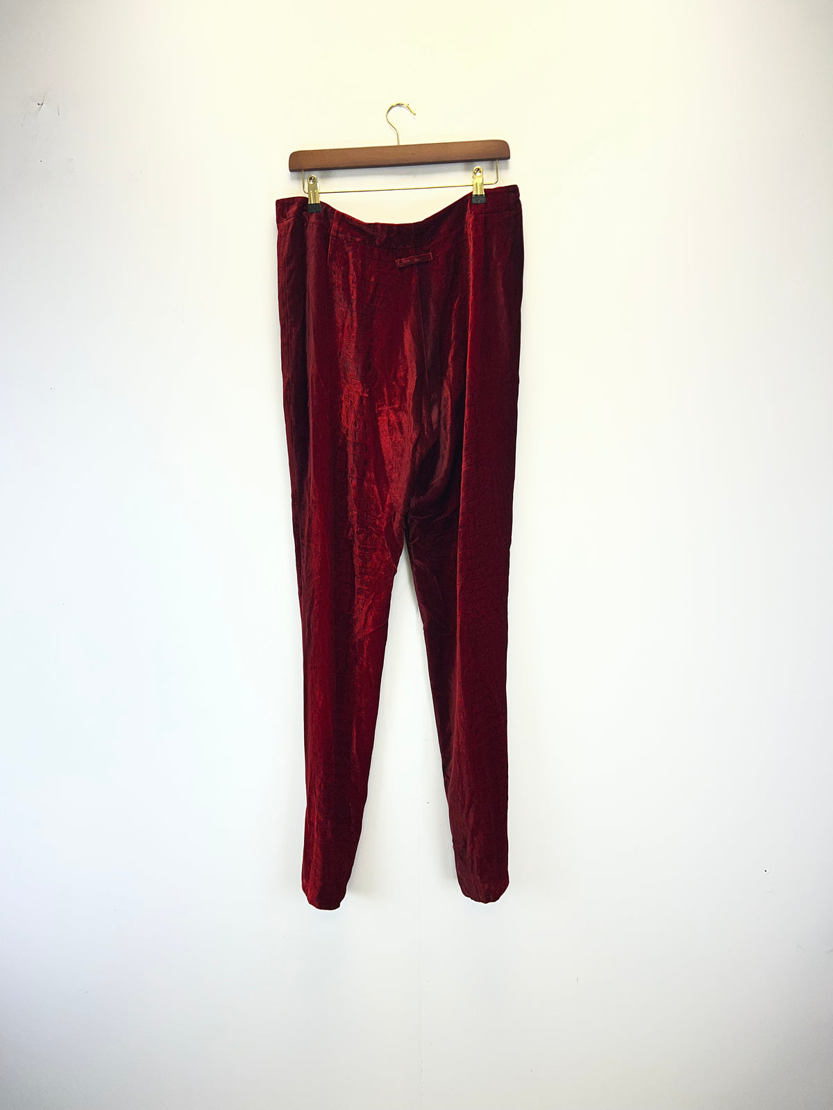 Jean Paul Gaultier Croc Red Velour Trousers