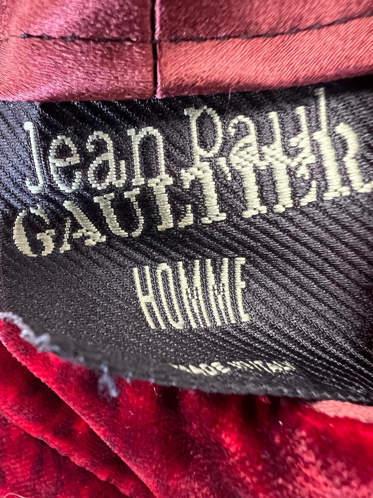 Jean Paul Gaultier Croc Red Velour Trousers