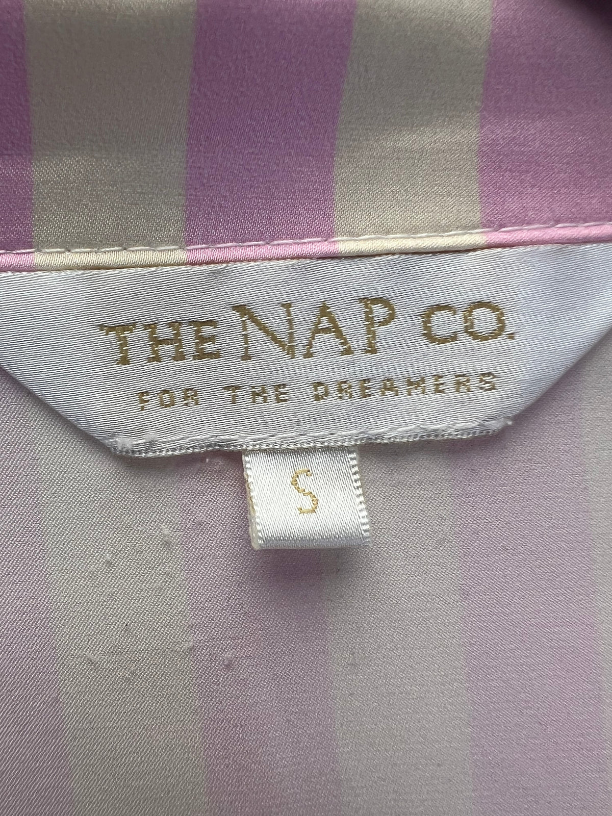 The Nap Co Pink Striped PJ Set With Dressing gown
