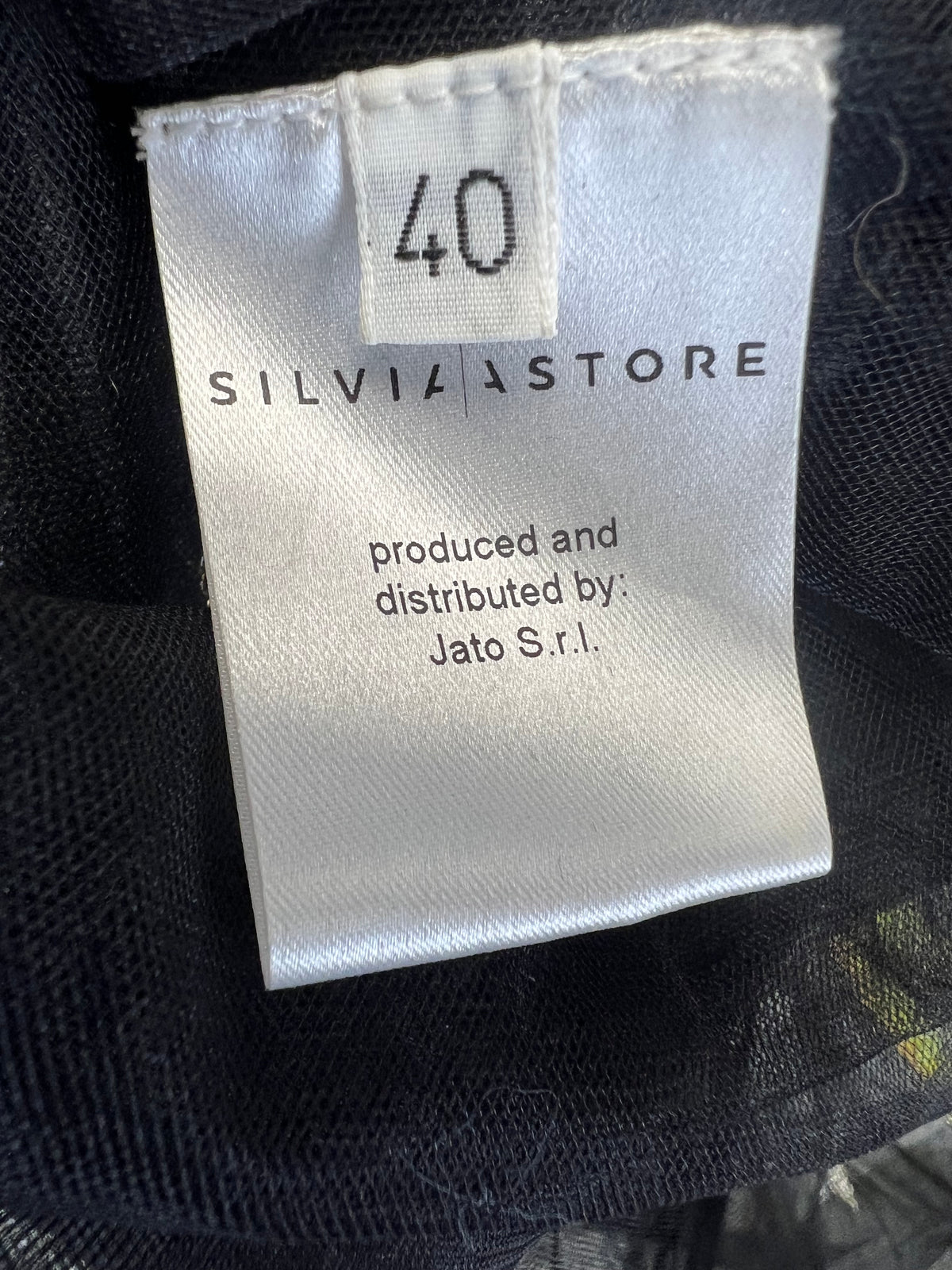 Silvia Astore Lace Tulle Black Aplique Dress