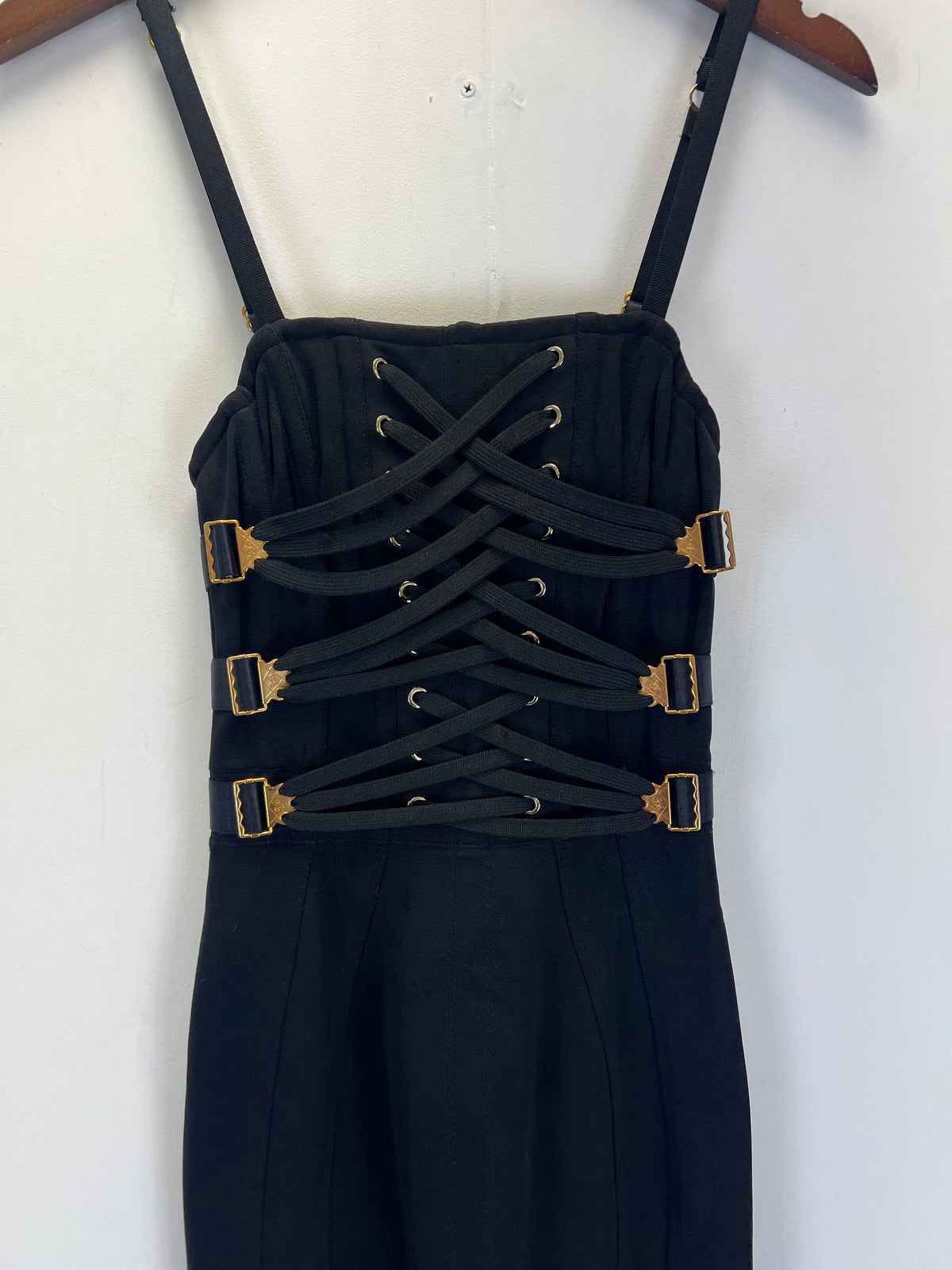 Agent Provocateur Black Corset Midi Dress