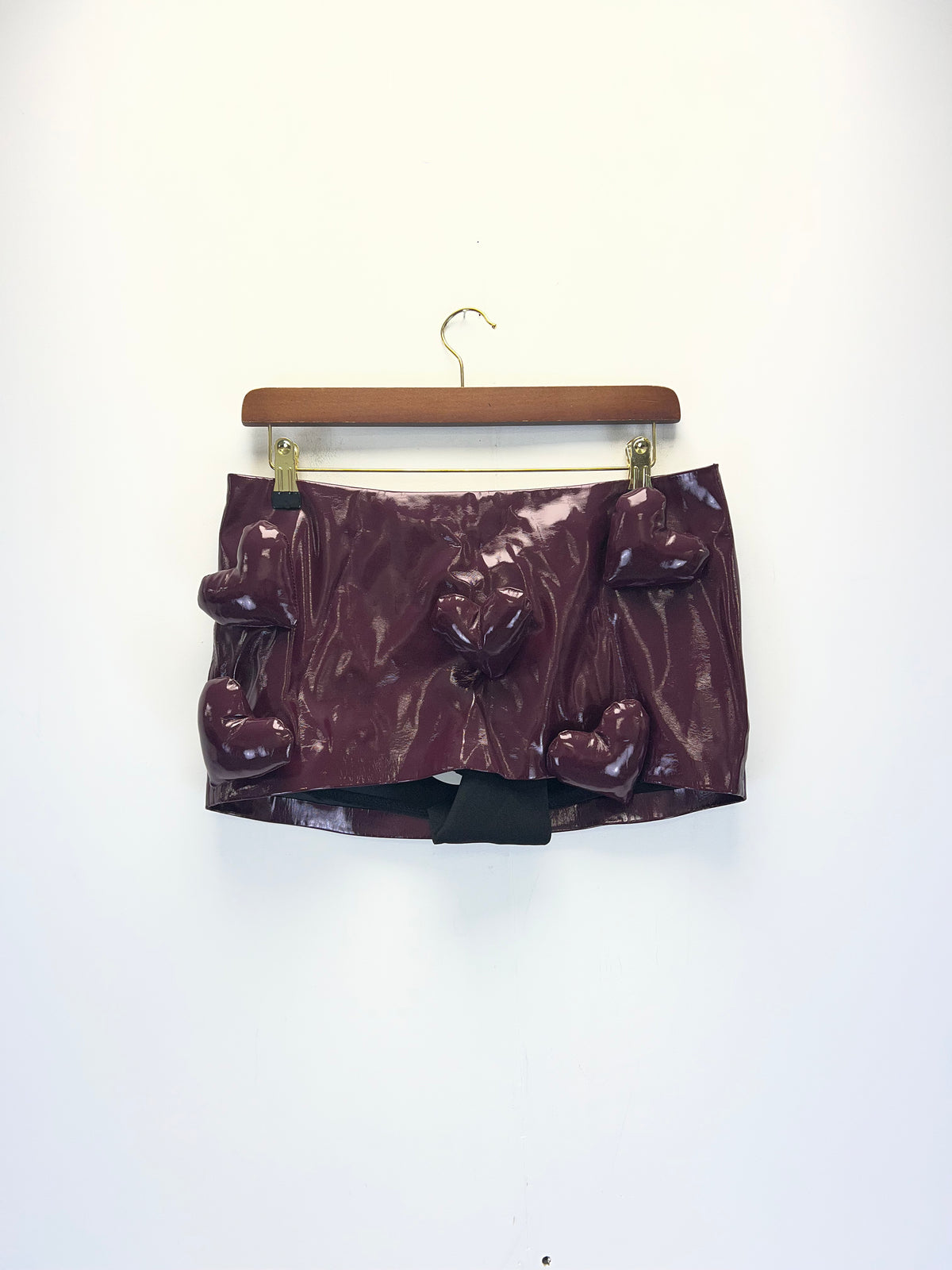 Cult Naked Plum Purple Patent Heart Skirt