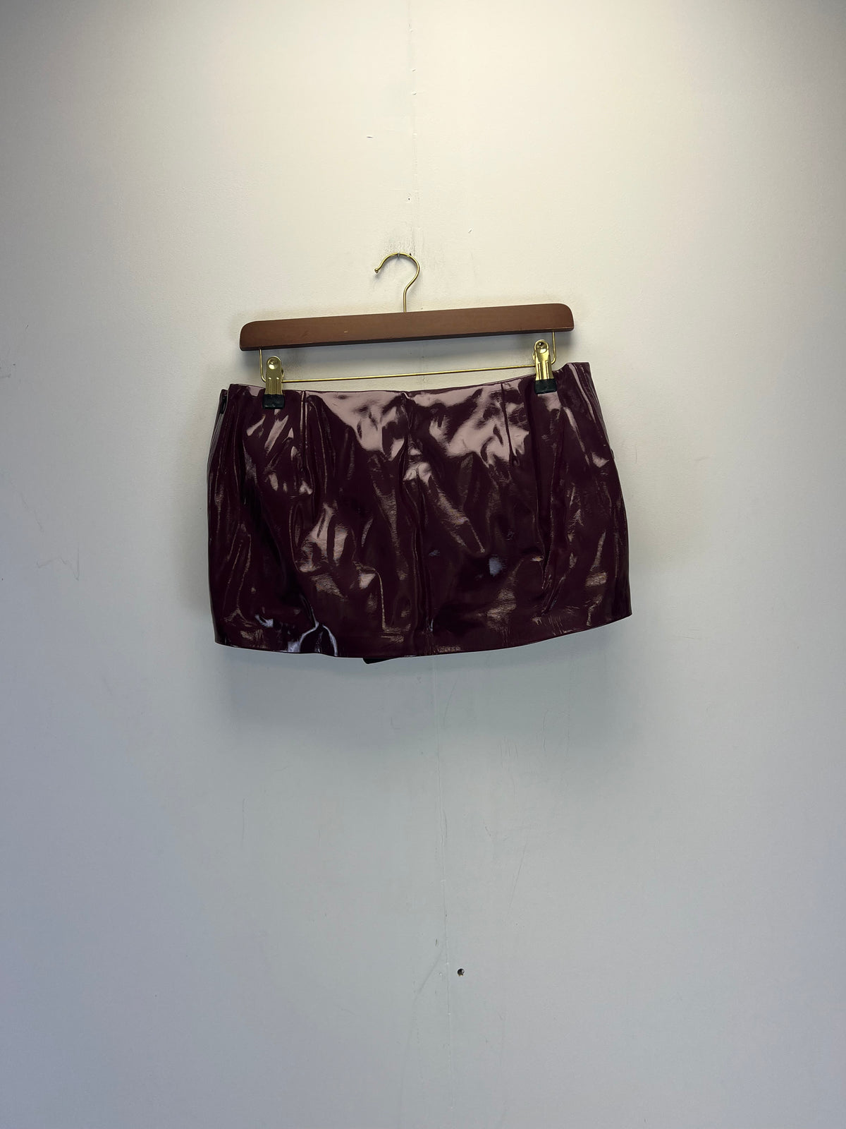Cult Naked Plum Purple Patent Heart Skirt