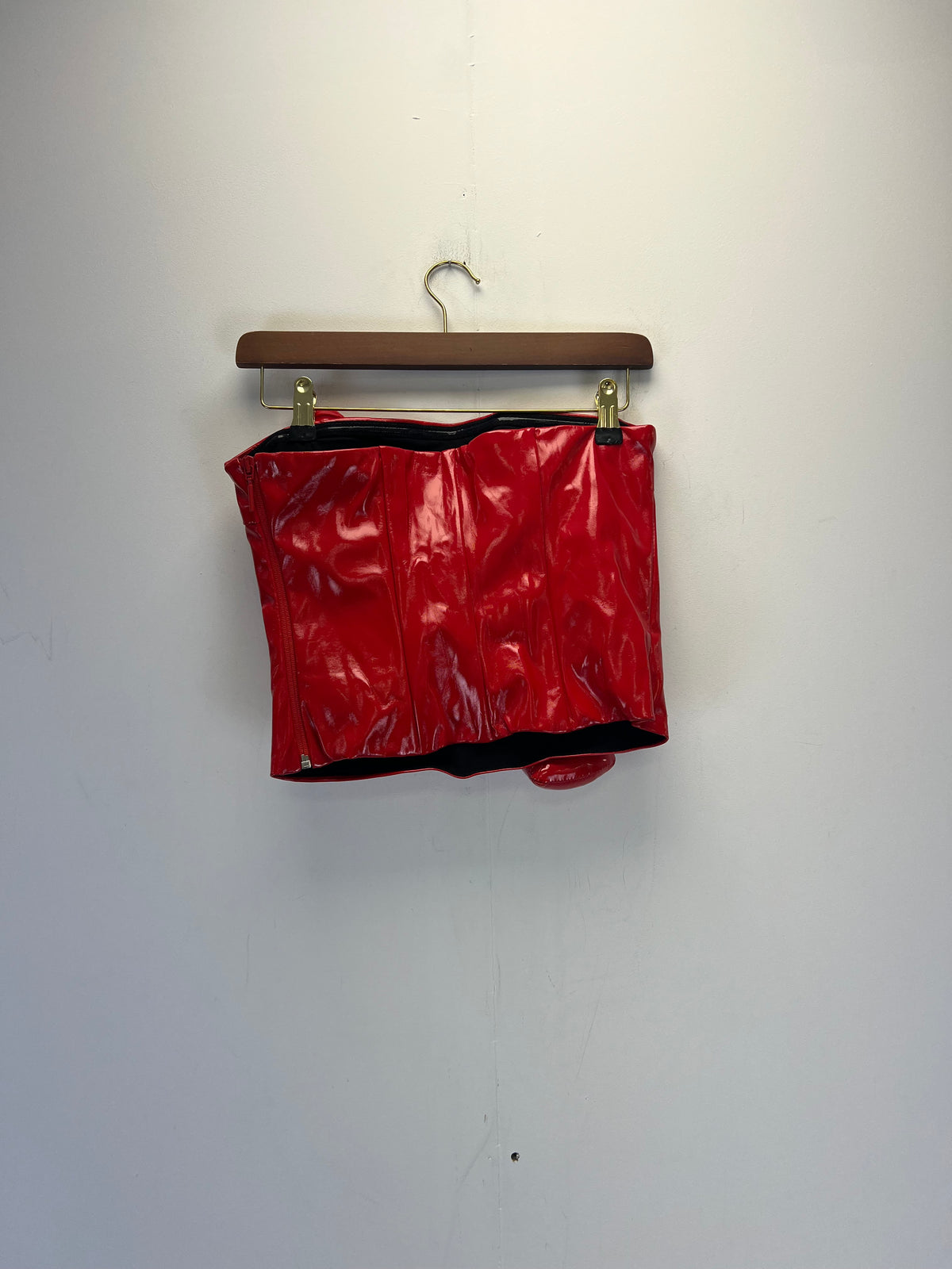 Cult Naked Love Killa Red Patent Heart Bandeau Top