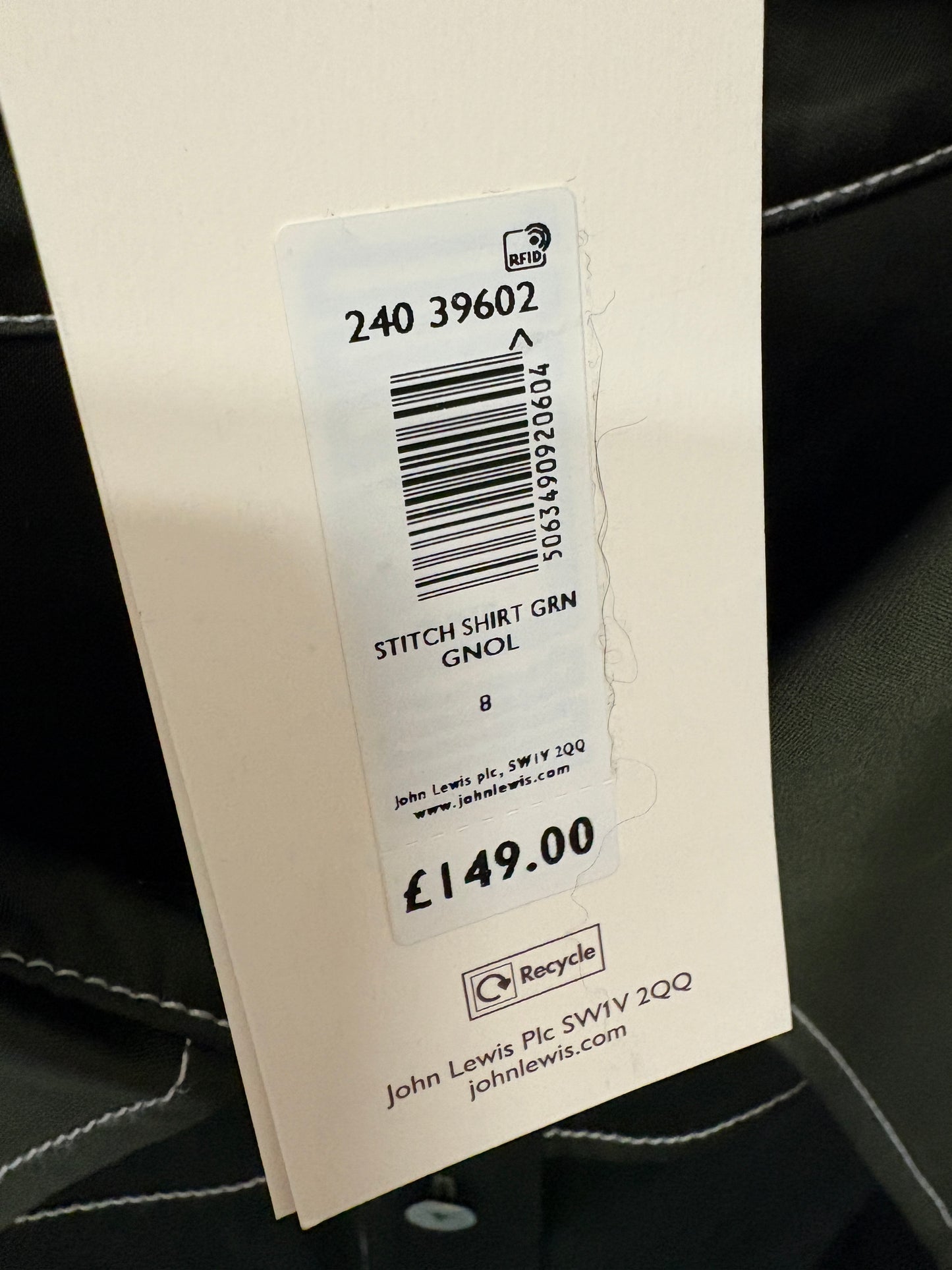 John Lewis x Rejina Pyo Green Satin Reversible Pocket Detail Shirt