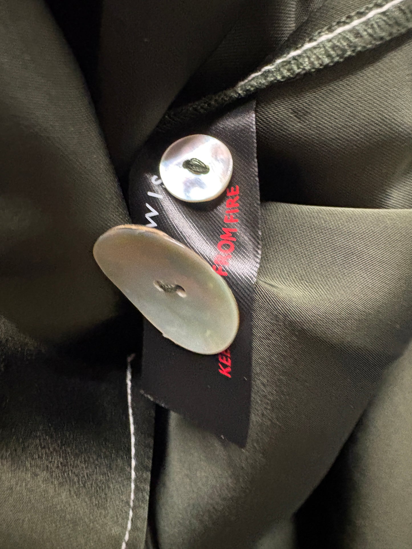 John Lewis x Rejina Pyo Green Satin Reversible Pocket Detail Shirt