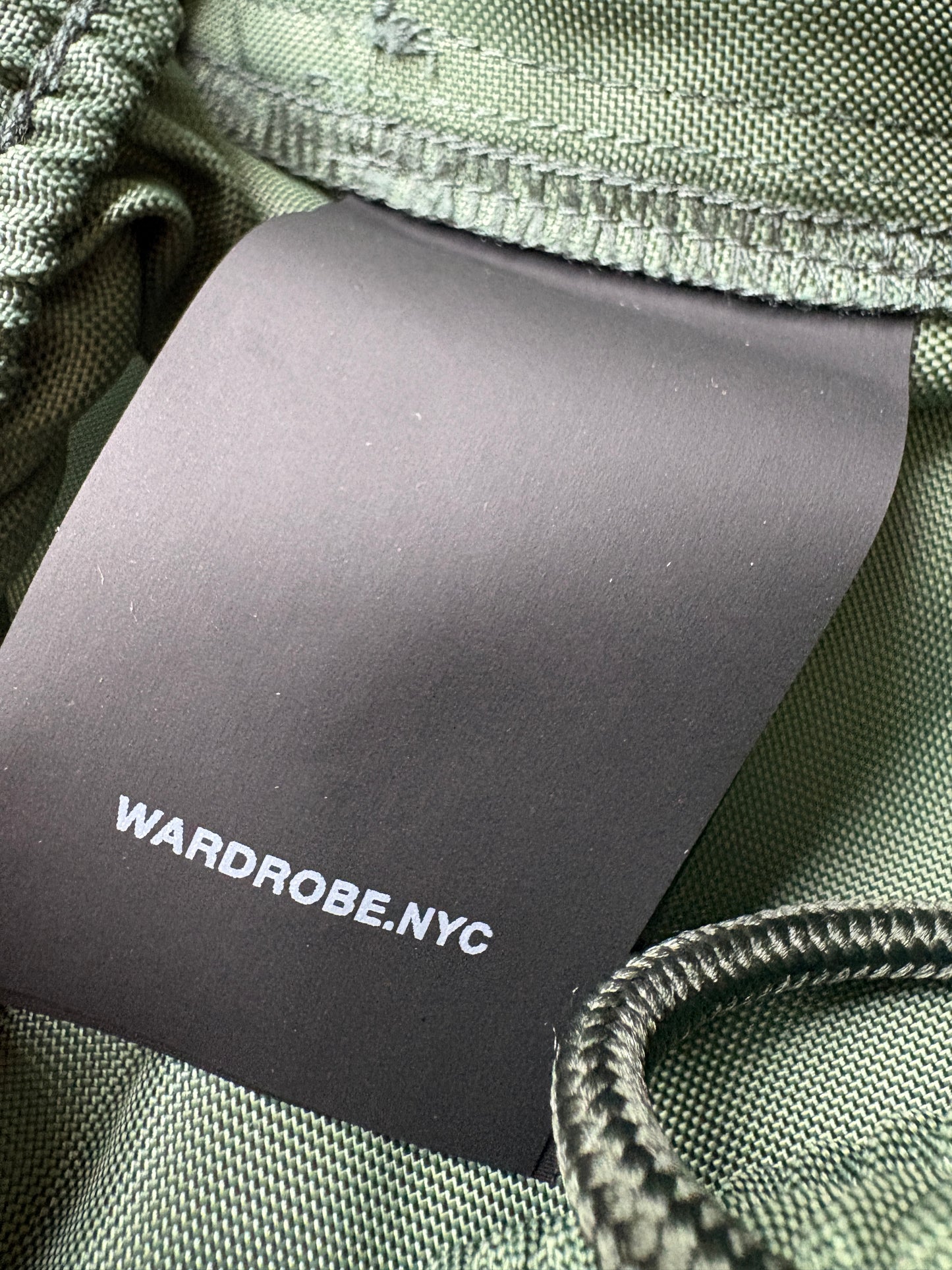 Wardrobe NYC khaki green utility mini skirt
