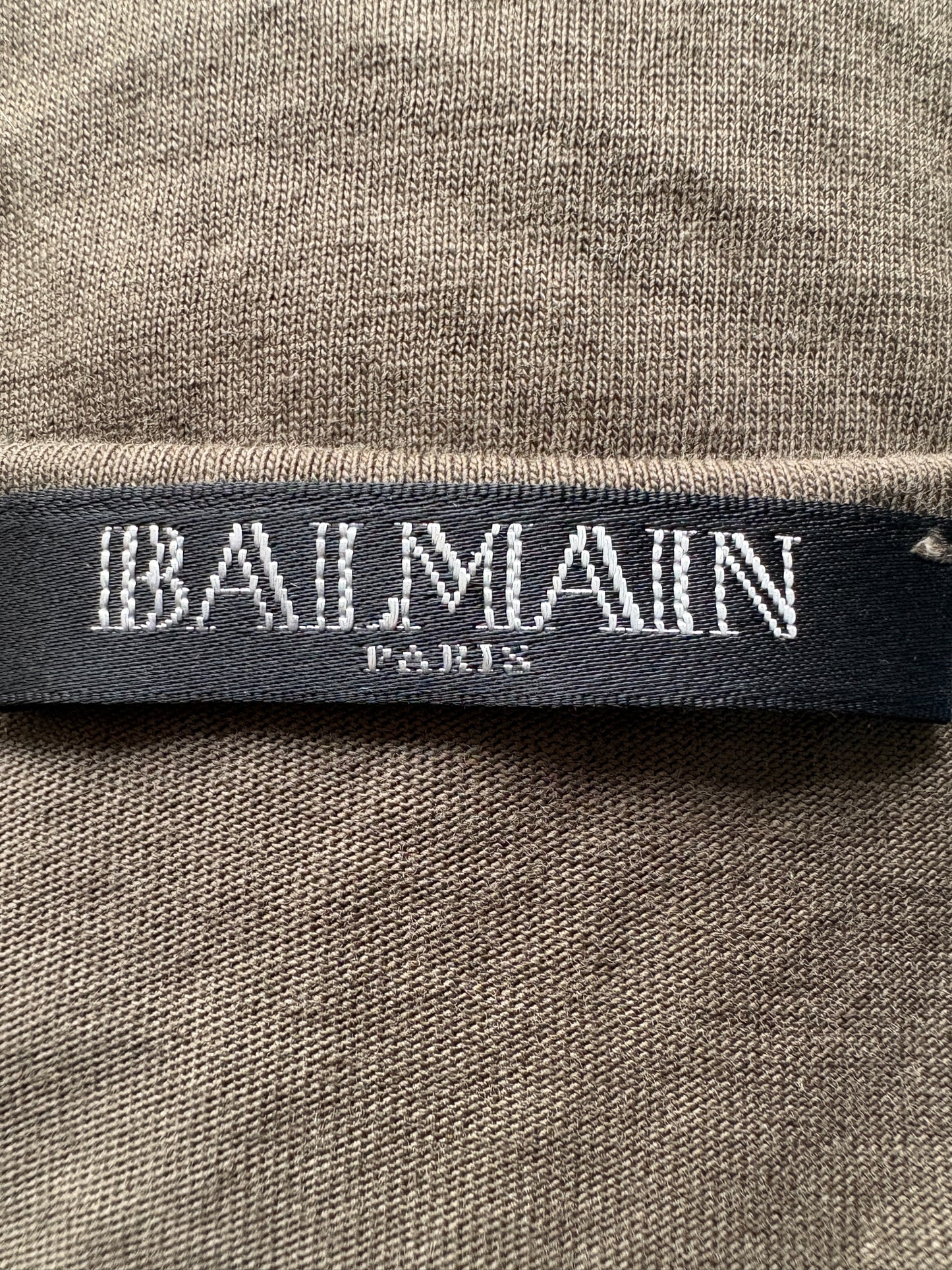 Balmain Logo Top With Gold Buttons Khaki Green