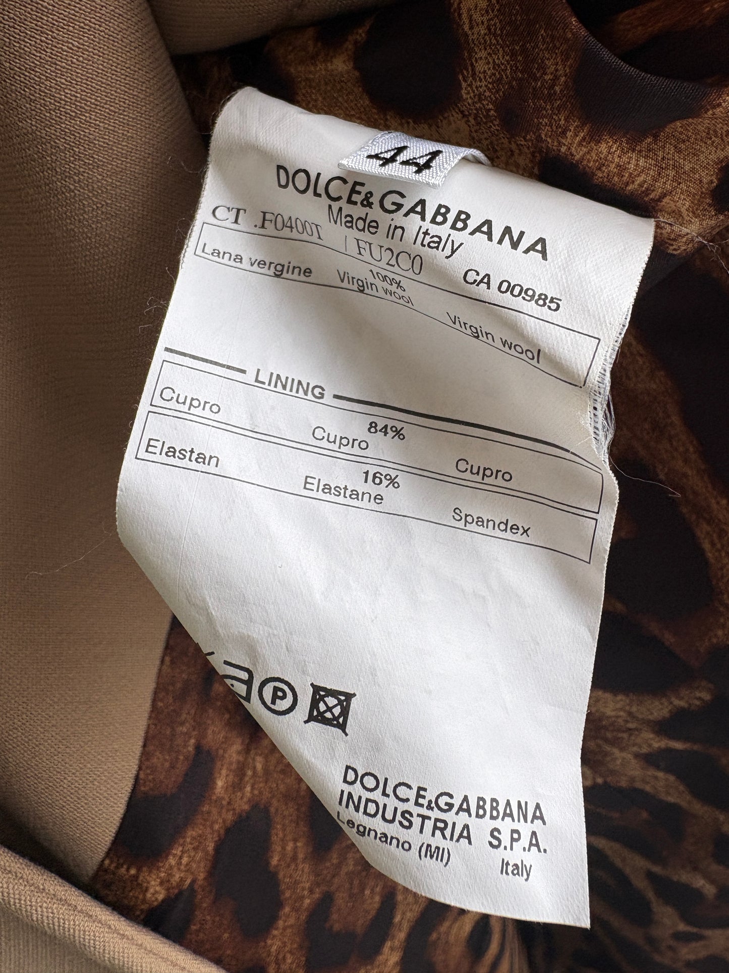 Dolce & Gabbana Camel Coat with Metallic Braided Belt