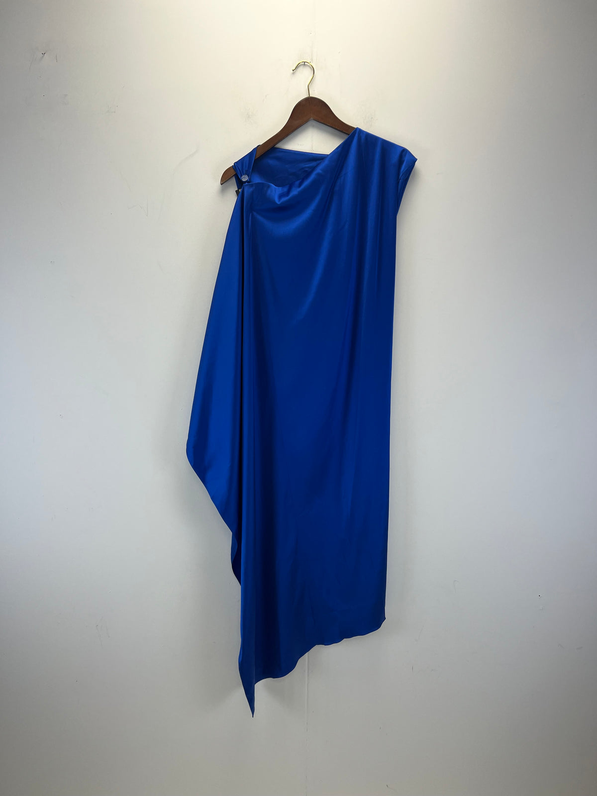 Balenciaga Blue Wrap Around Satin Skirt