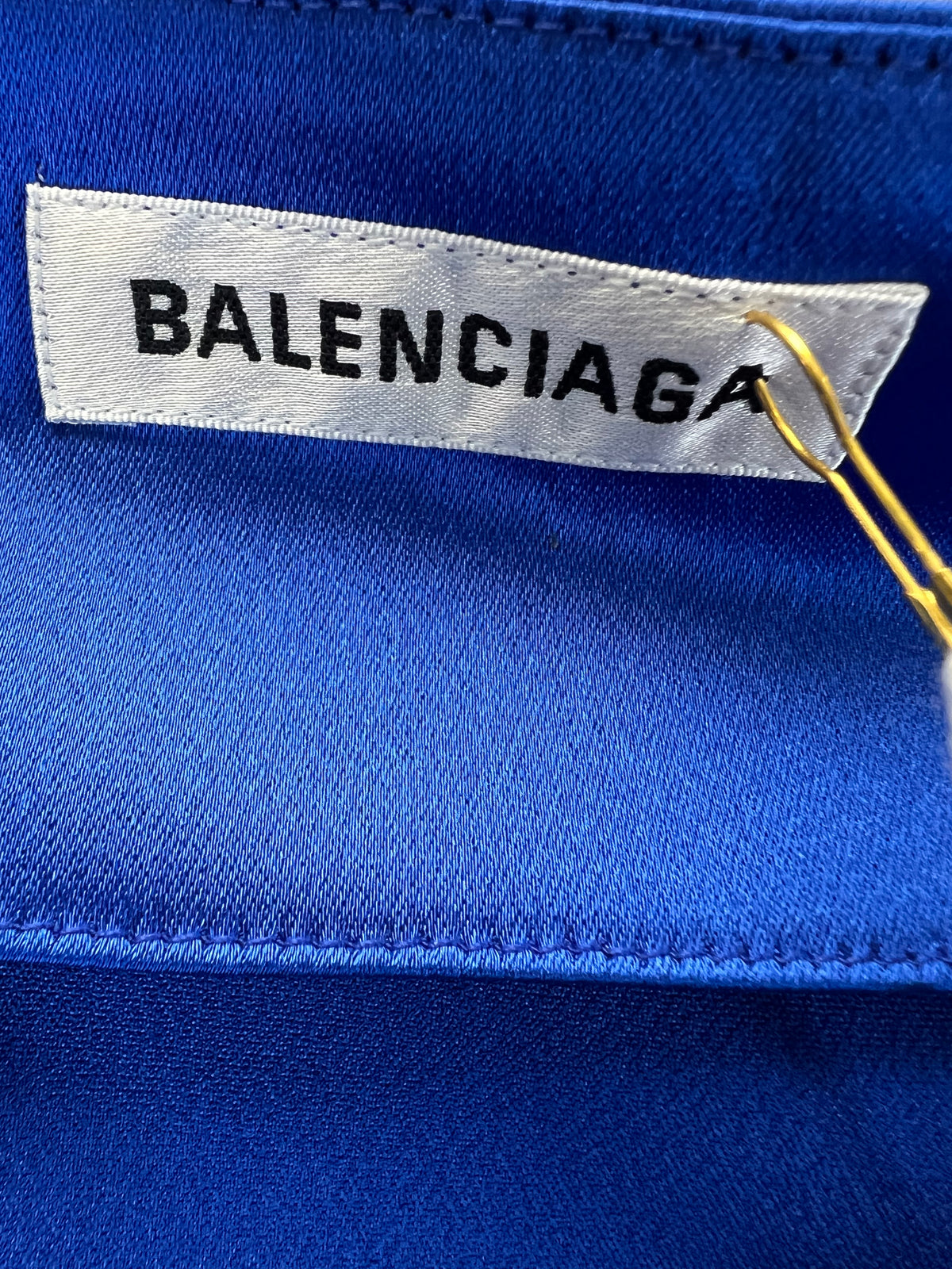 Balenciaga Blue Wrap Around Satin Skirt