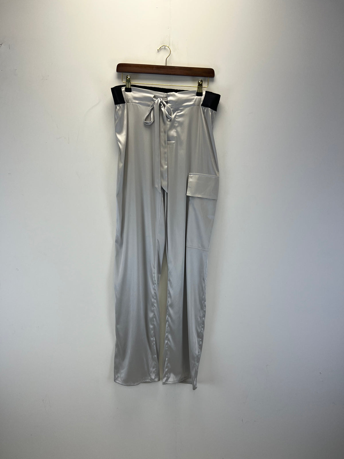 Tom Ford Silver Silk drawstring cargo pant