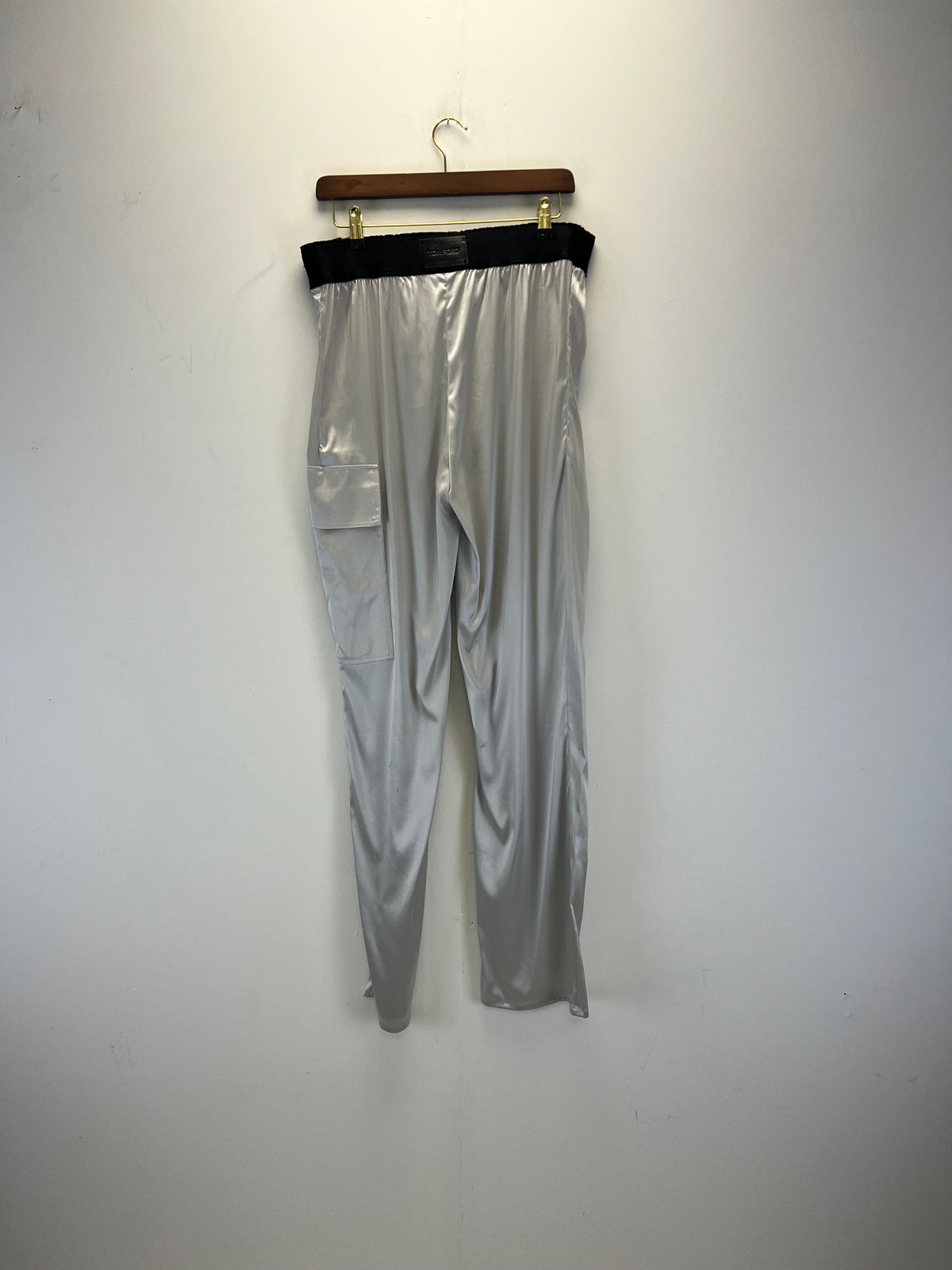 Tom Ford Silver Silk drawstring cargo pant