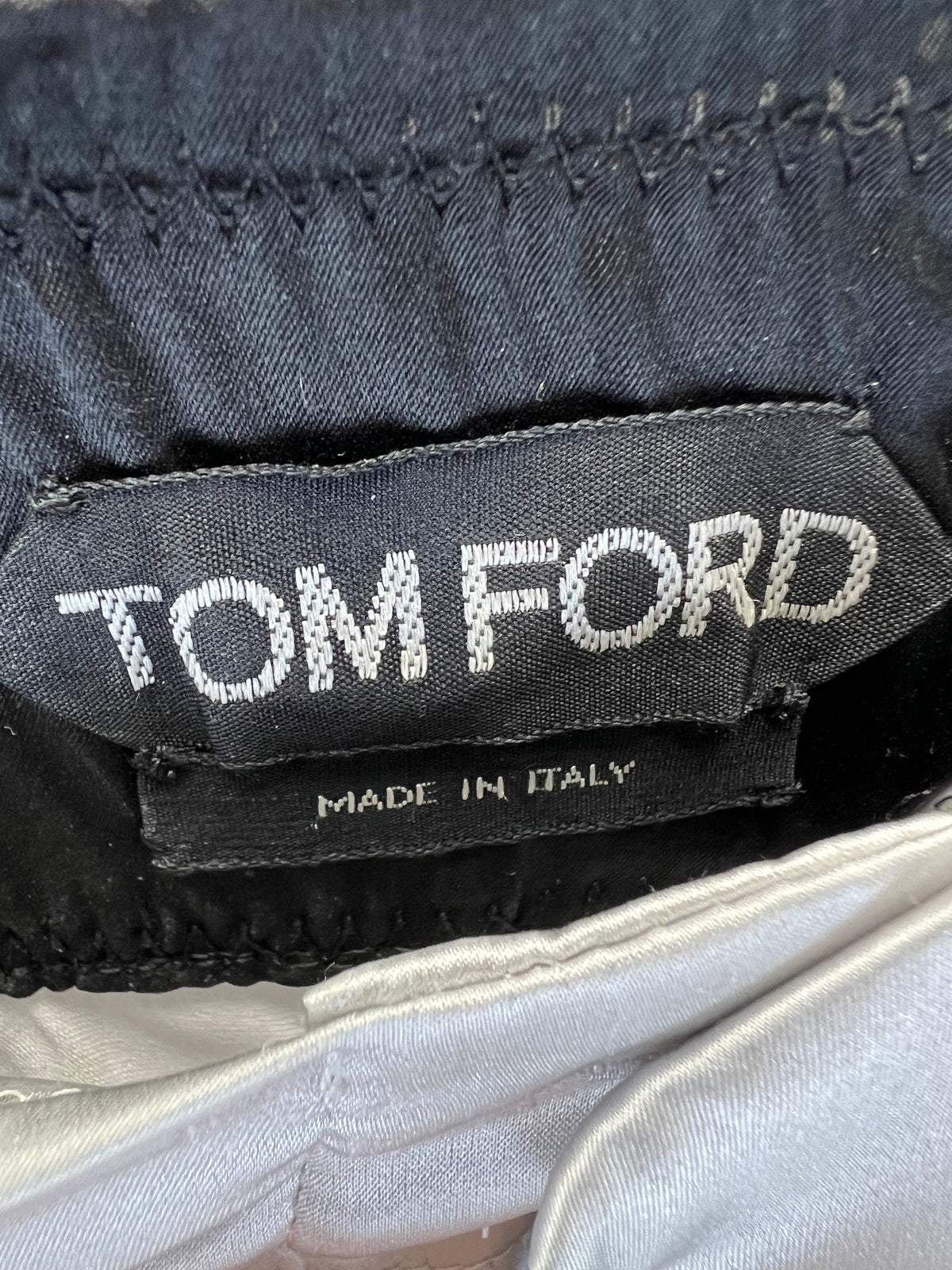 Tom Ford Silver Silk drawstring cargo pant