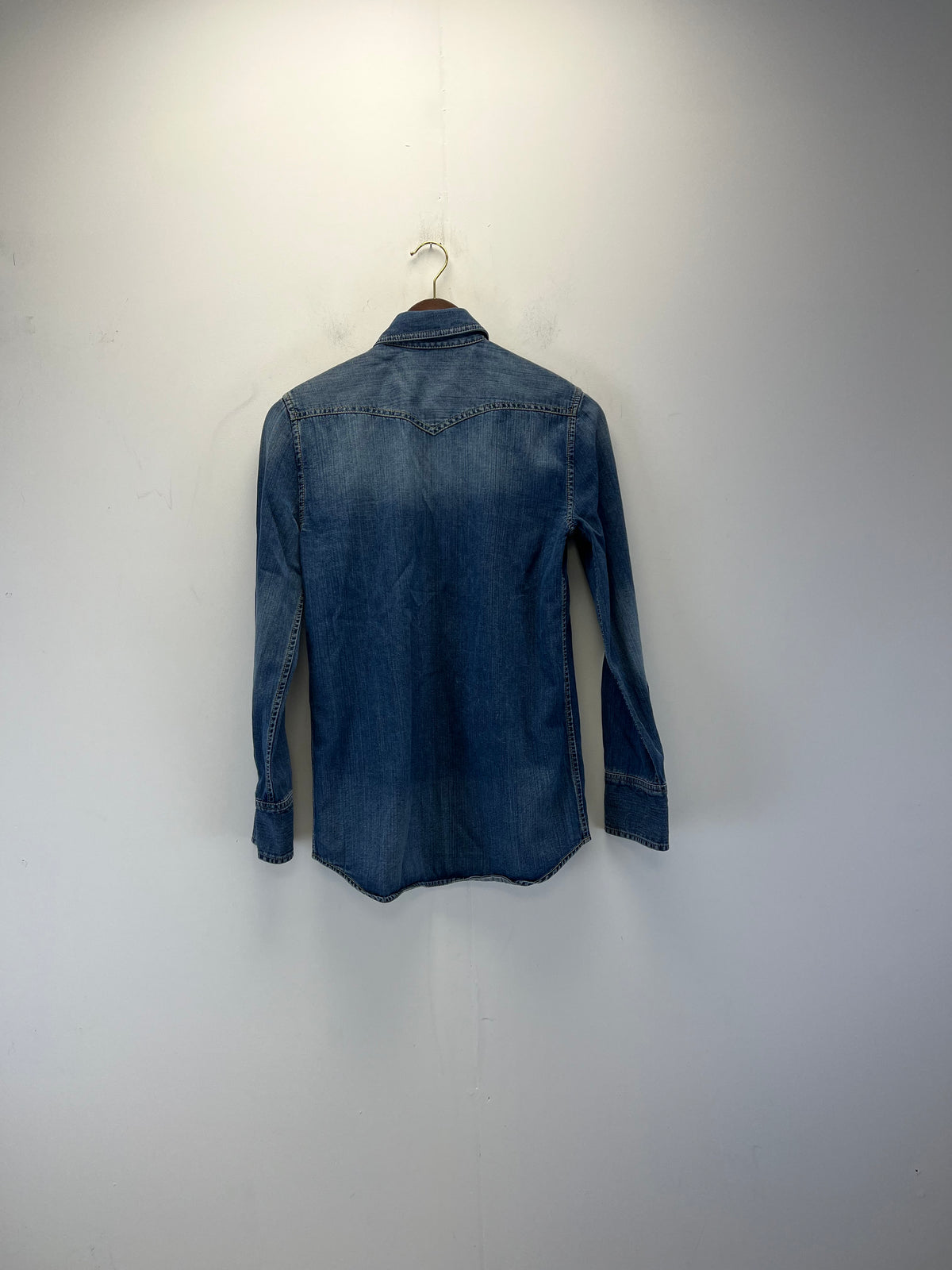 Gucci blue long sleeve denim shirt