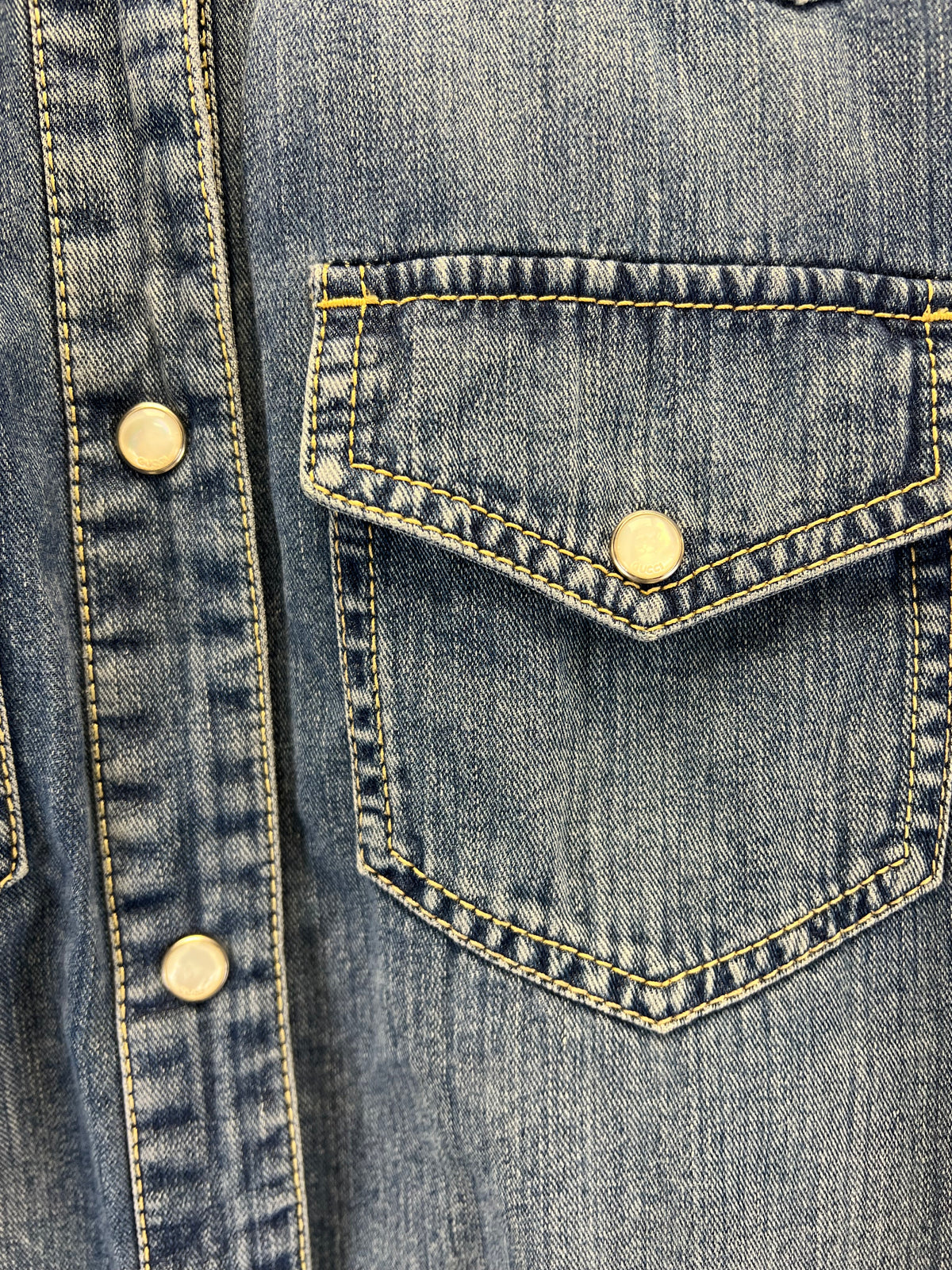 Gucci blue long sleeve denim shirt
