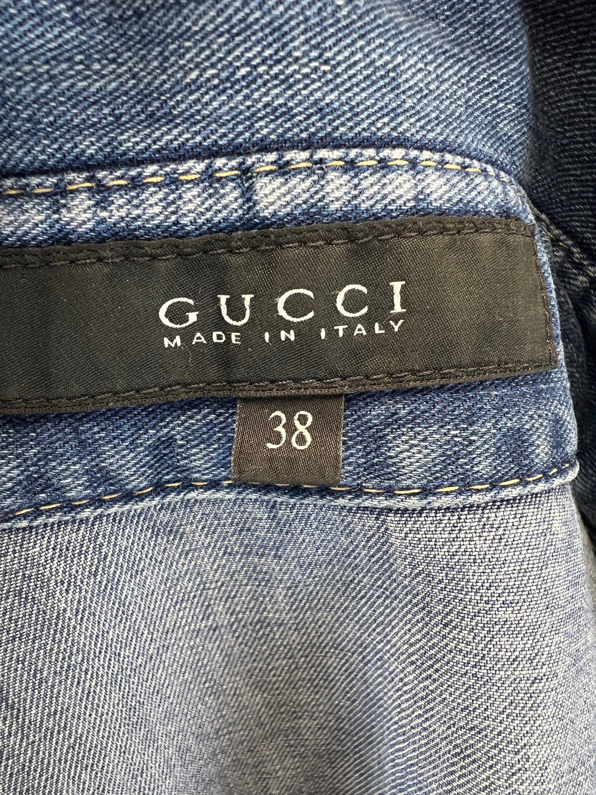 Gucci blue long sleeve denim shirt
