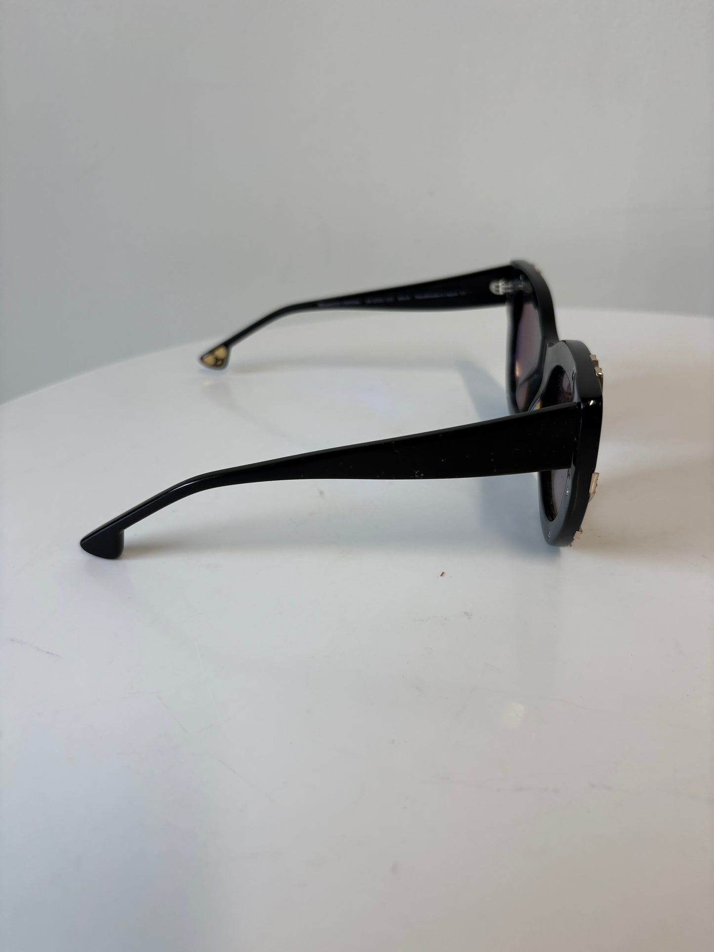 Alice + Olivia Black Delancey Crystal Sunglasses