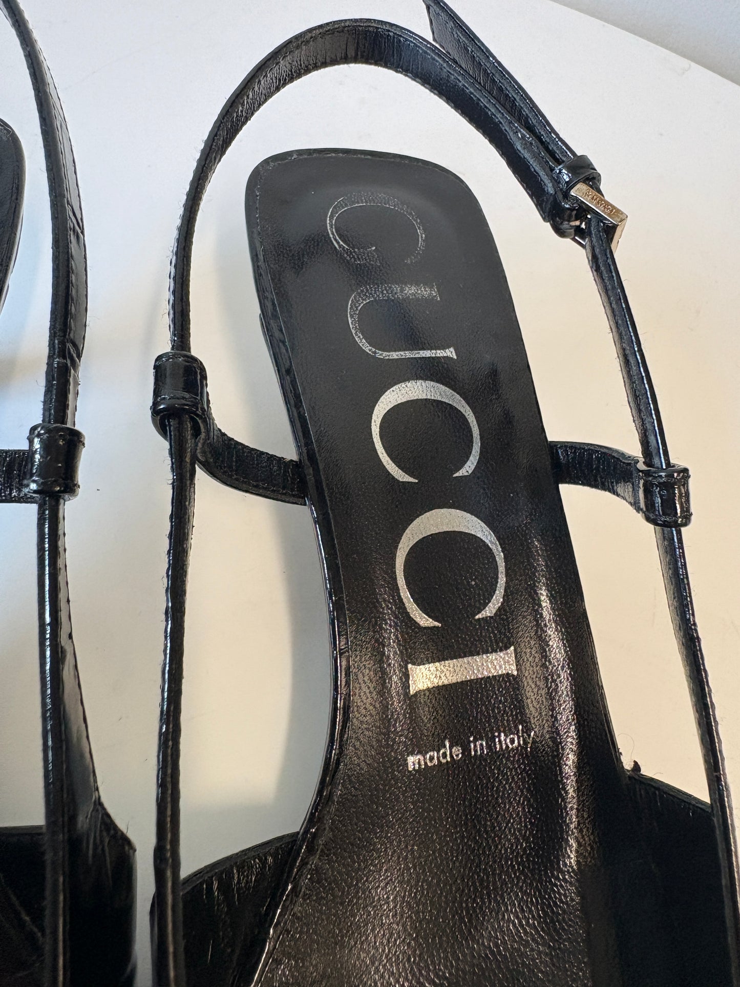 Gucci Mock Croc Kitten Heel Pumps