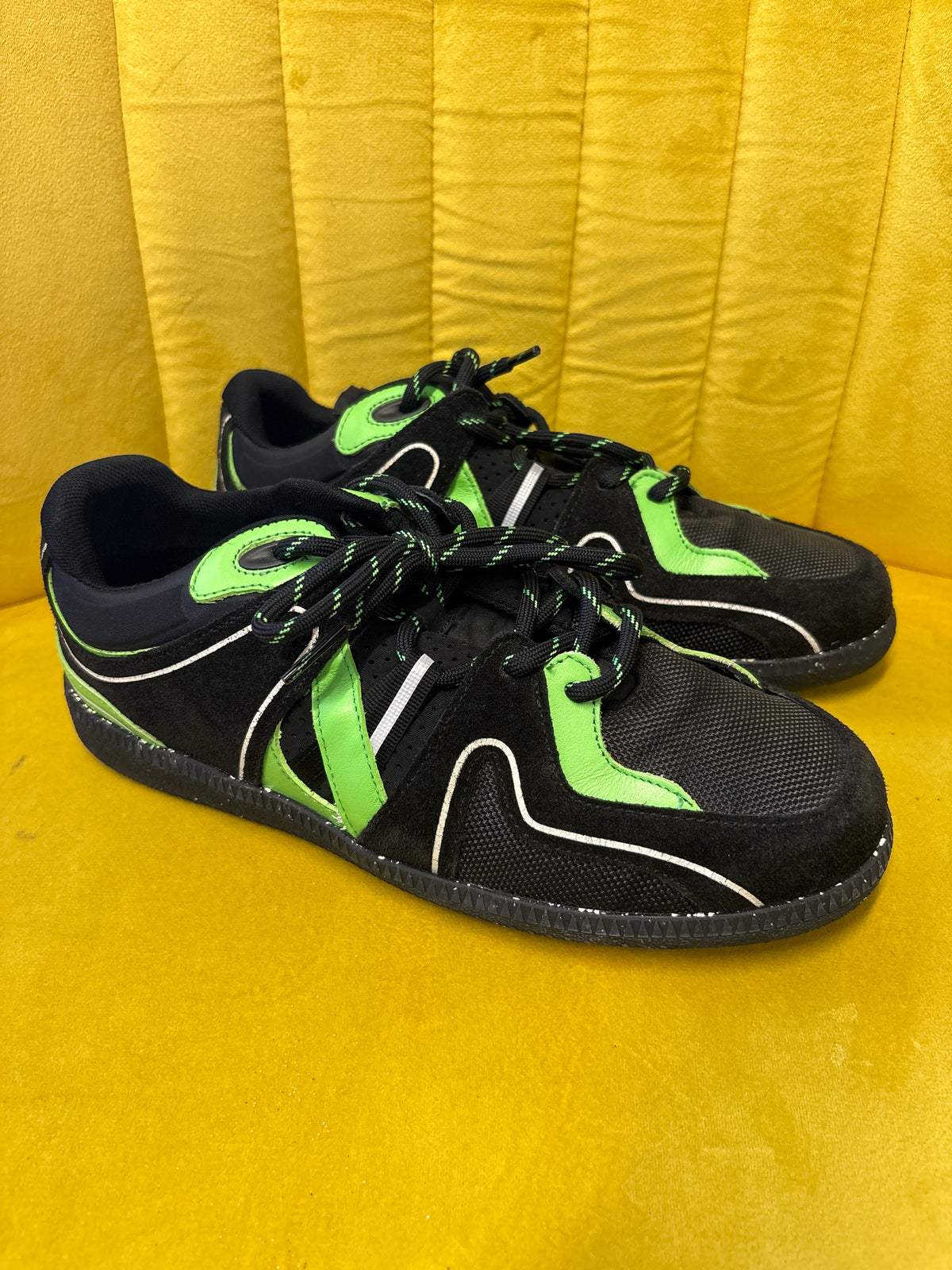 Ganni Black and Green Trainers