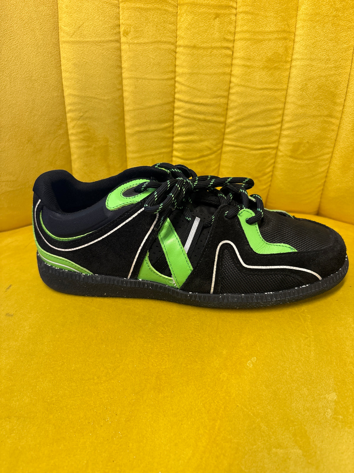 Ganni Black and Green Trainers