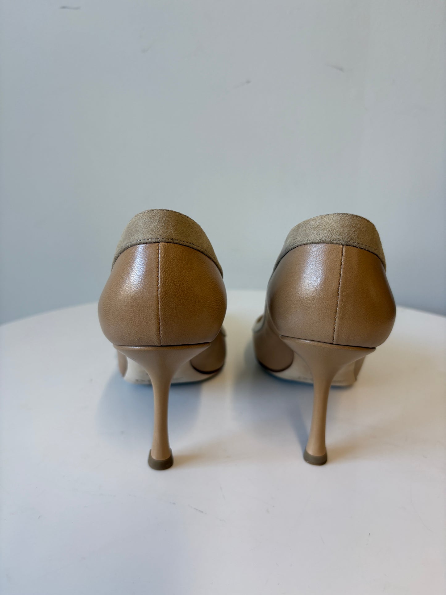 Jimmy Choo 063 Heidi Camel Heeled Pumps