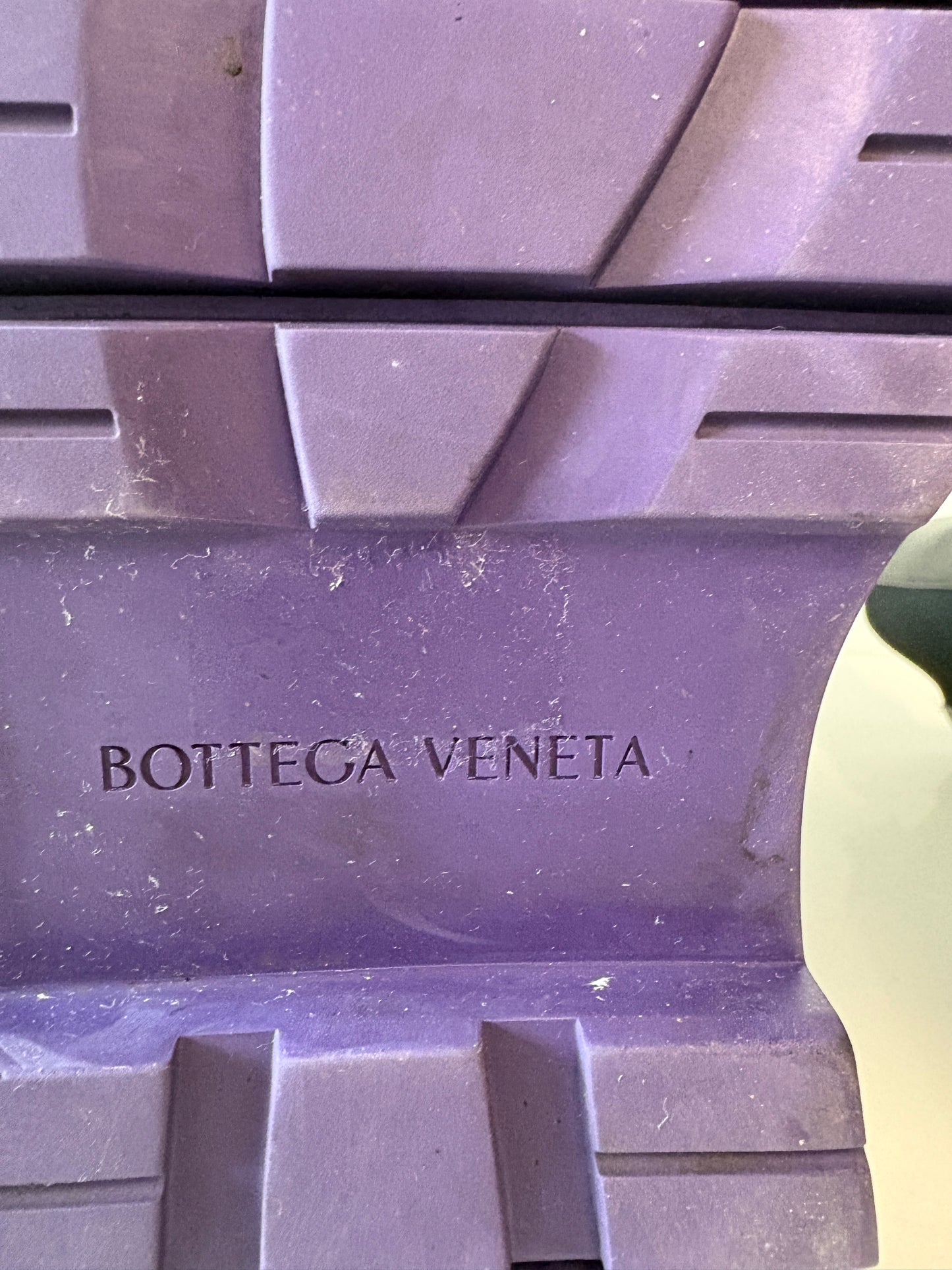 Bottega Veneta Tire Black Boots With Purple Sole