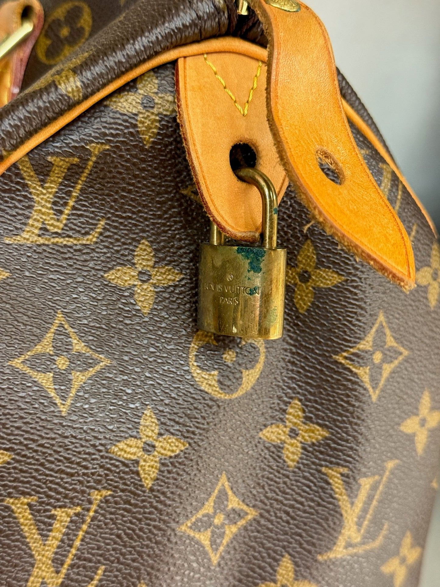 Louis Vuitton Brown Speedy Leather Handbag