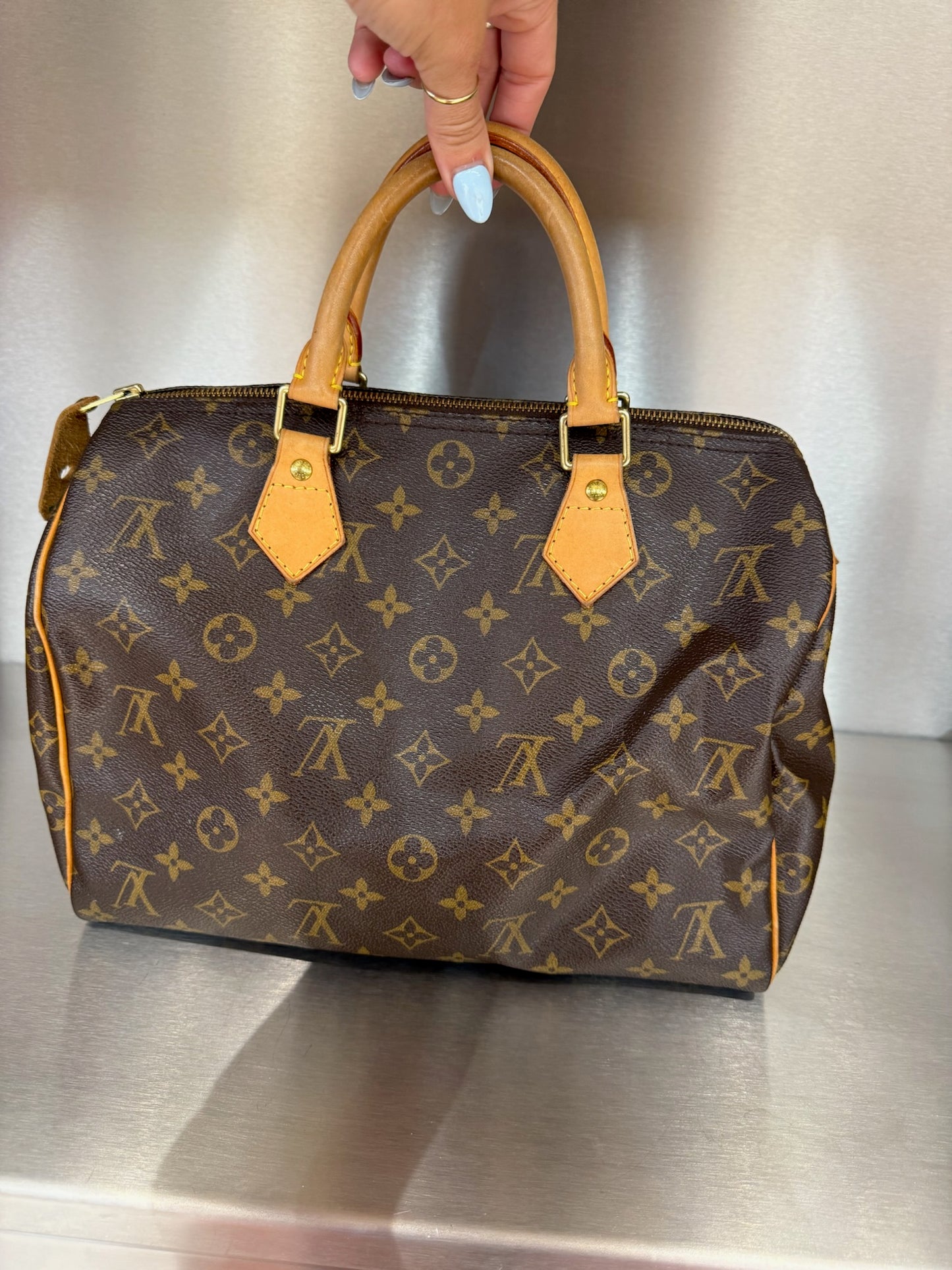 Louis Vuitton Brown Speedy Leather Handbag