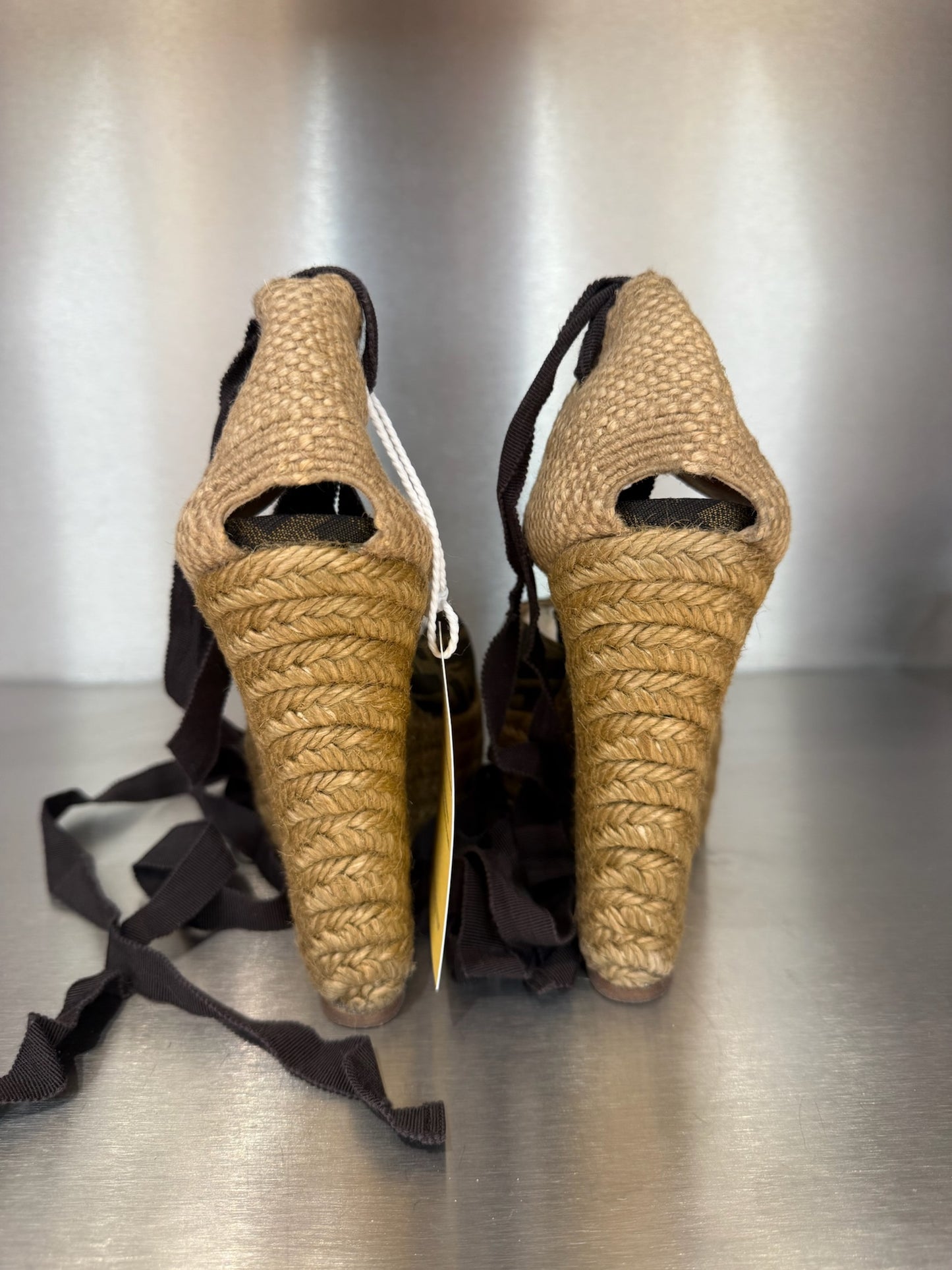 Fendi Monogram Espadrille Wedges