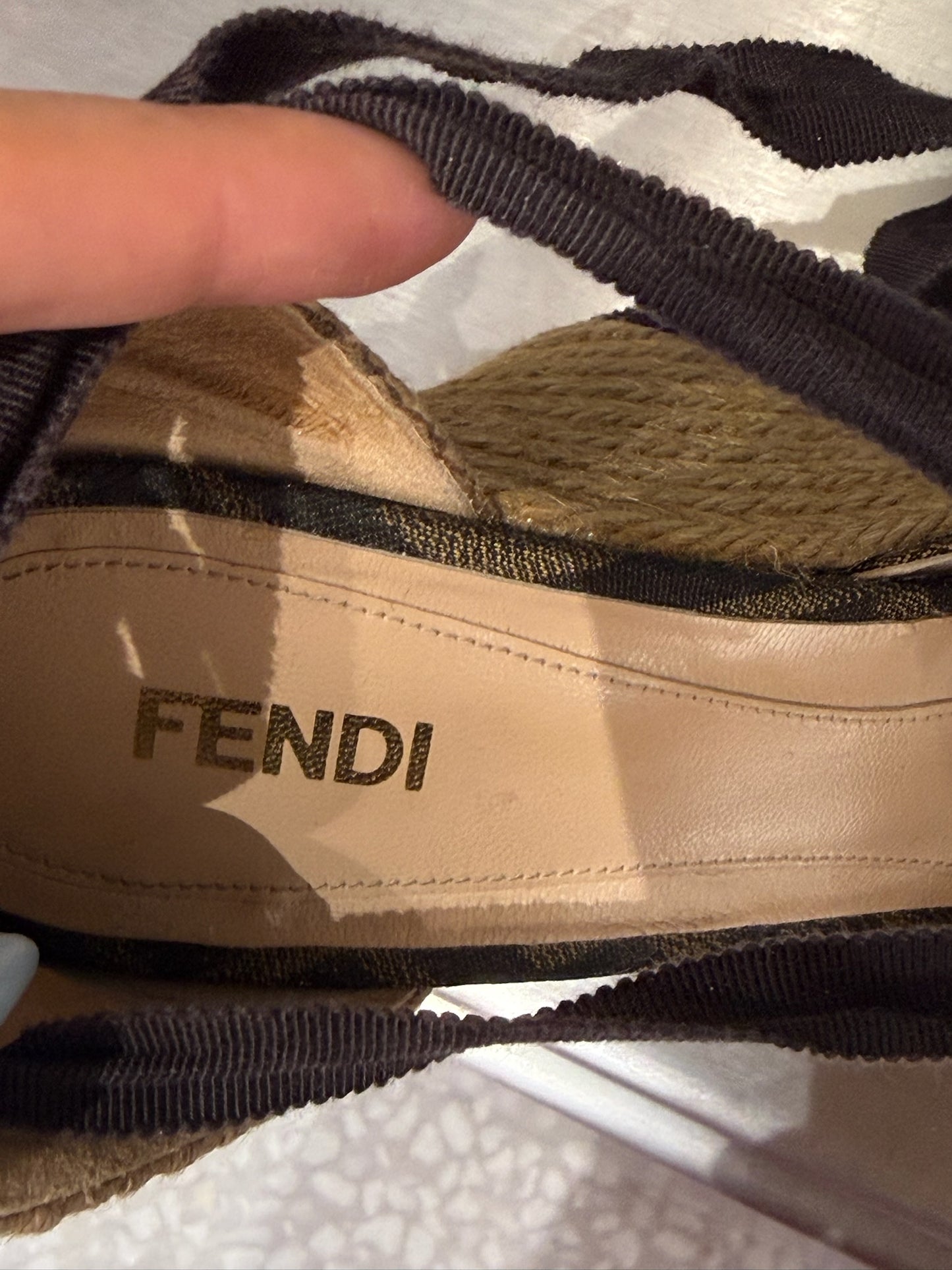 Fendi Monogram Espadrille Wedges