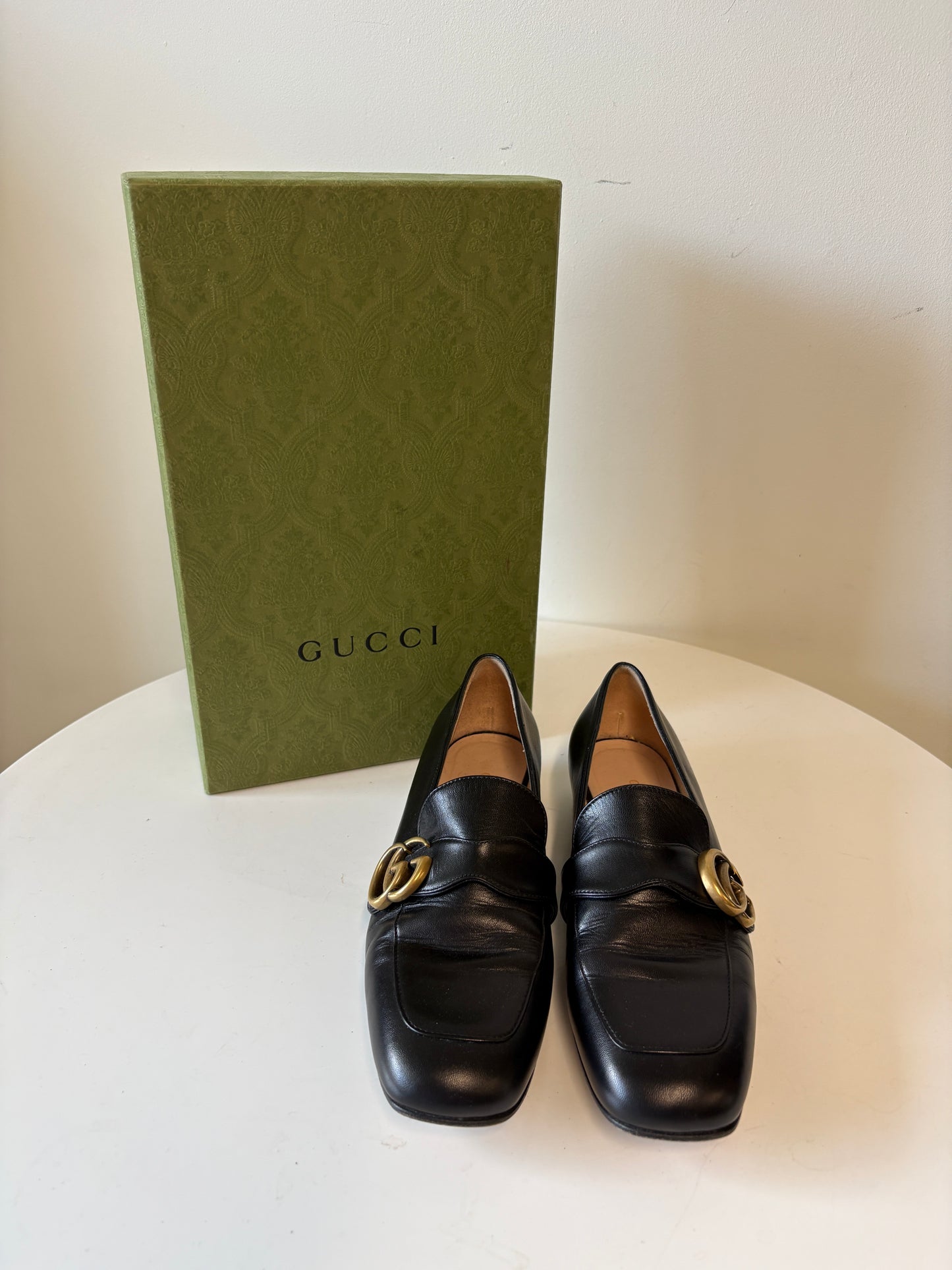 Gucci Black Marmont Double G Loafers