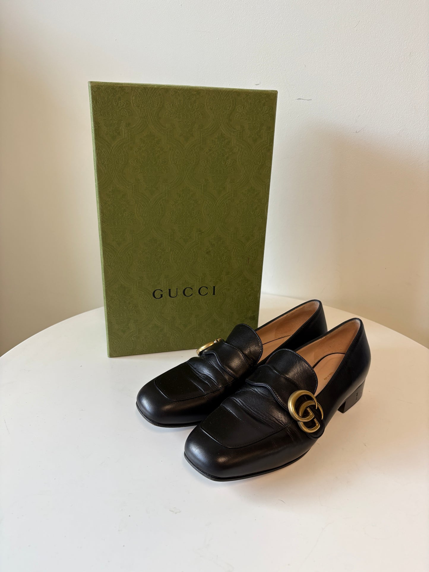 Gucci Black Marmont Double G Loafers