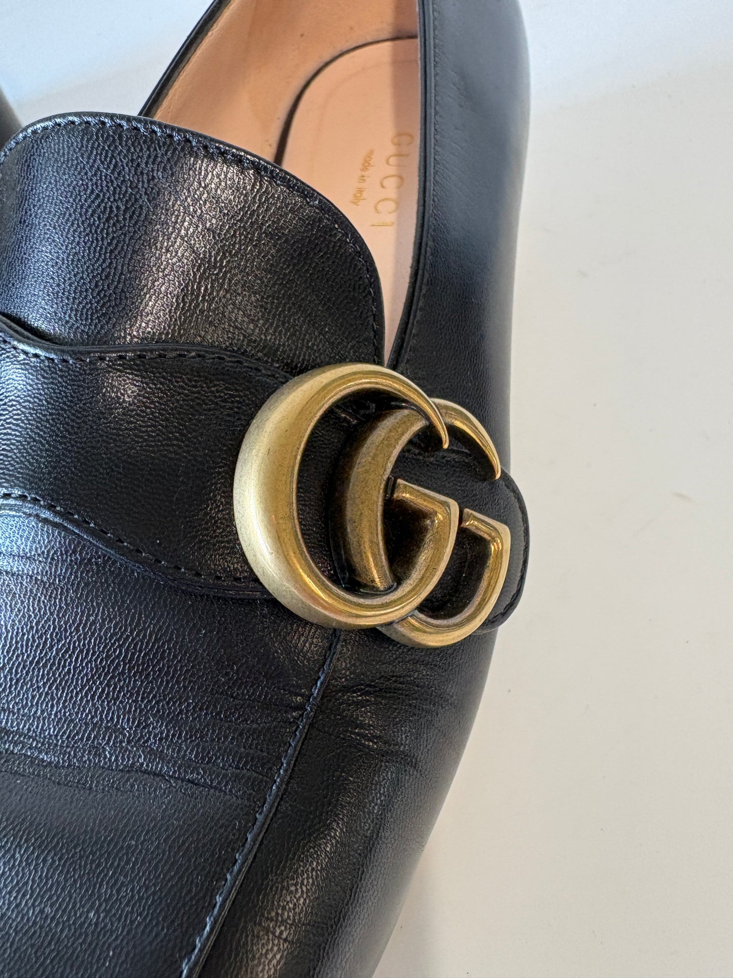 Gucci Black Marmont Double G Loafers