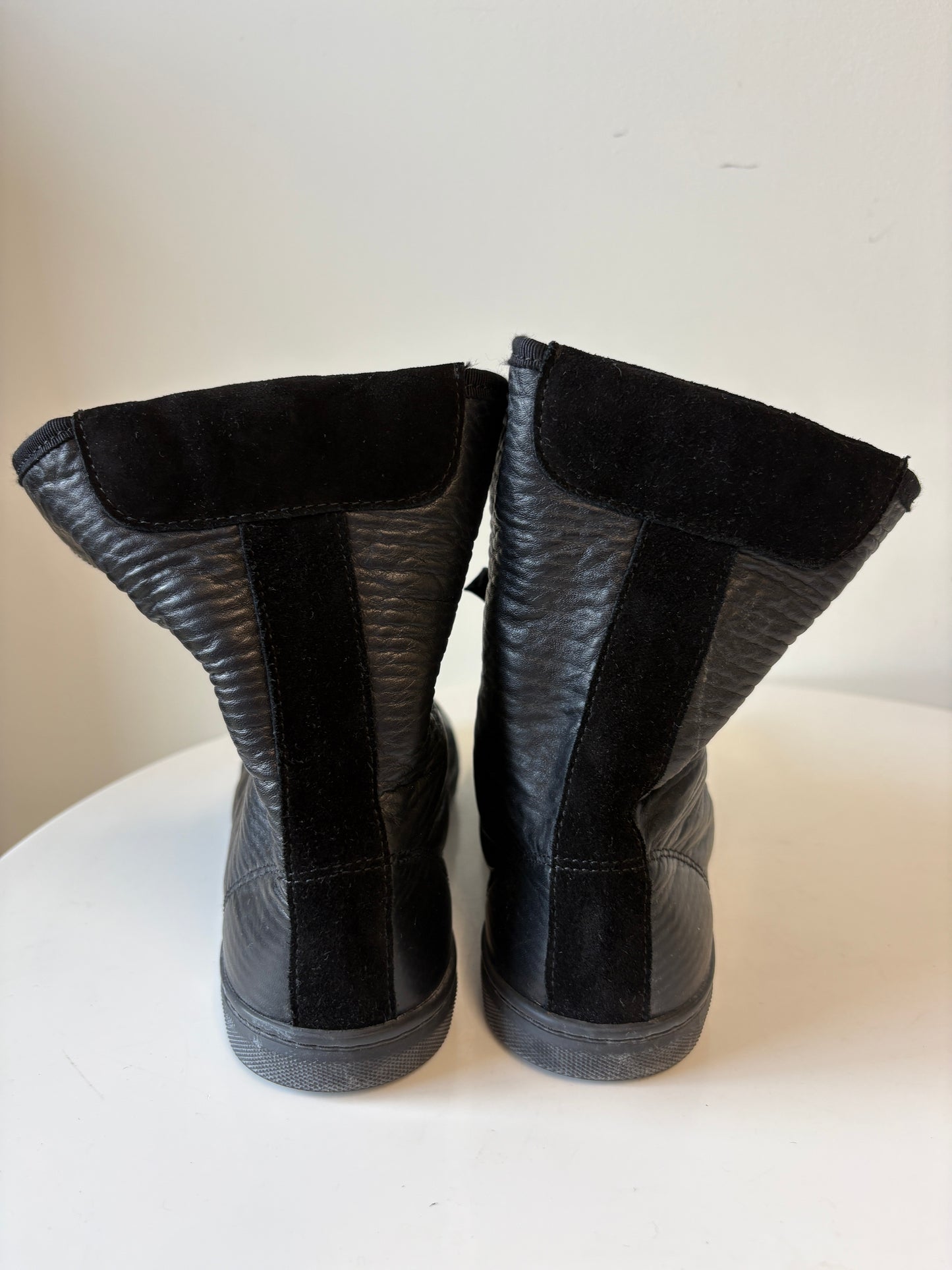 Lanvin Black Leather High Top Sneakers