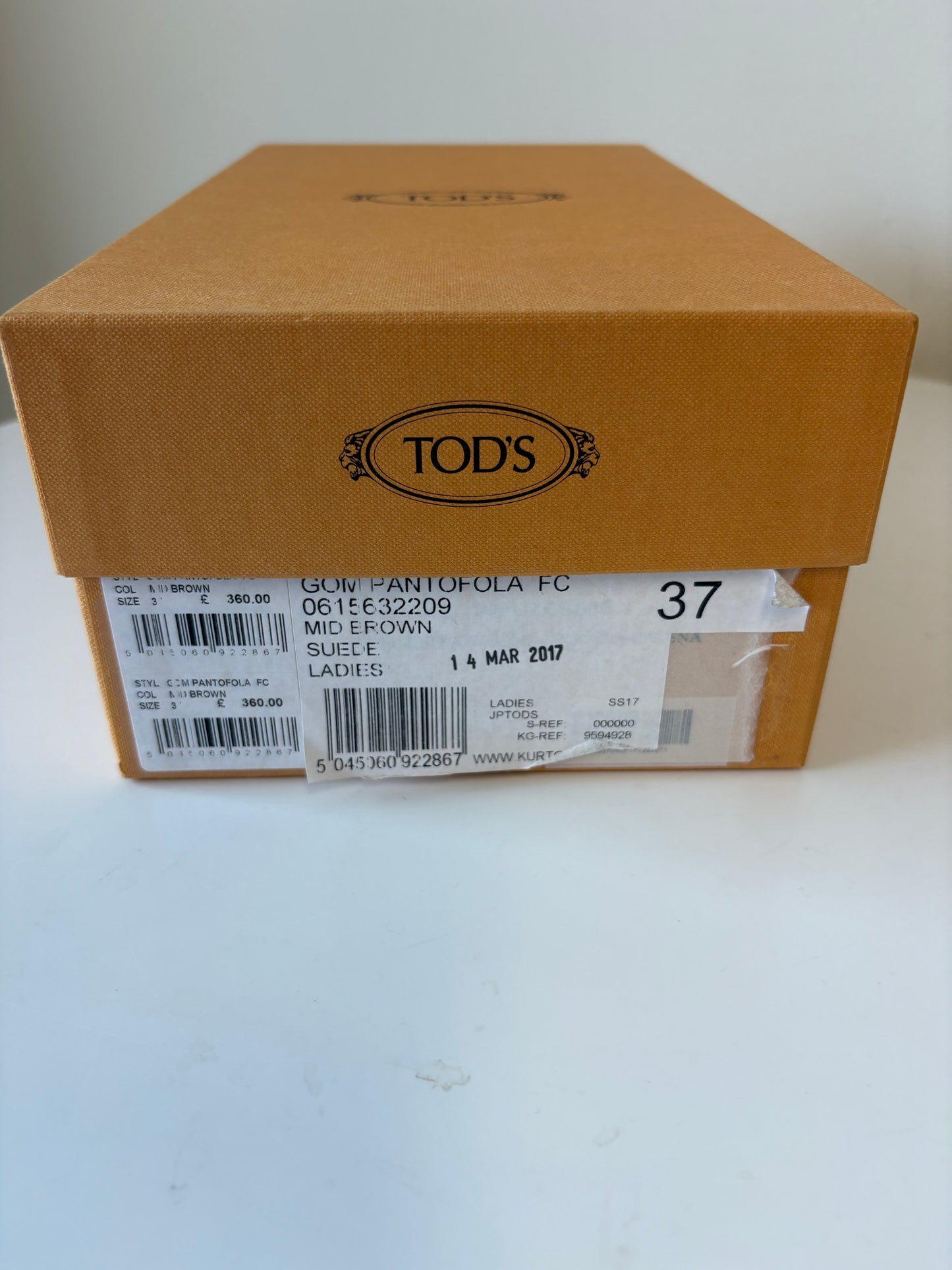 Tods Gommini Pantofola Brown Suede Slide Shoes