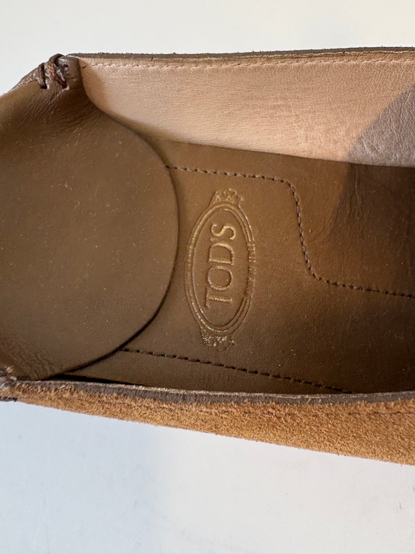 Tods Gommini Pantofola Brown Suede Slide Shoes