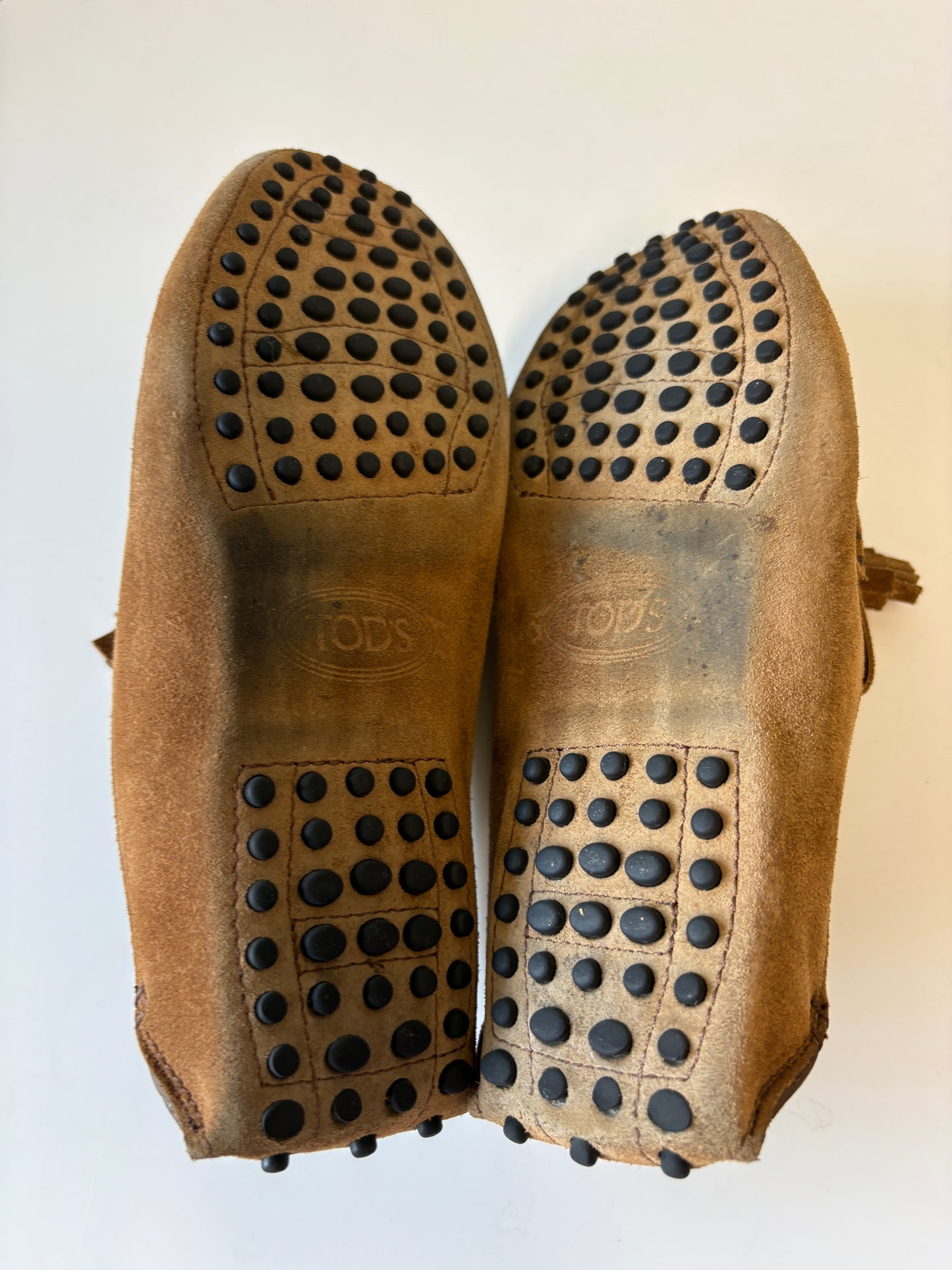Tods Gommini Pantofola Brown Suede Slide Shoes