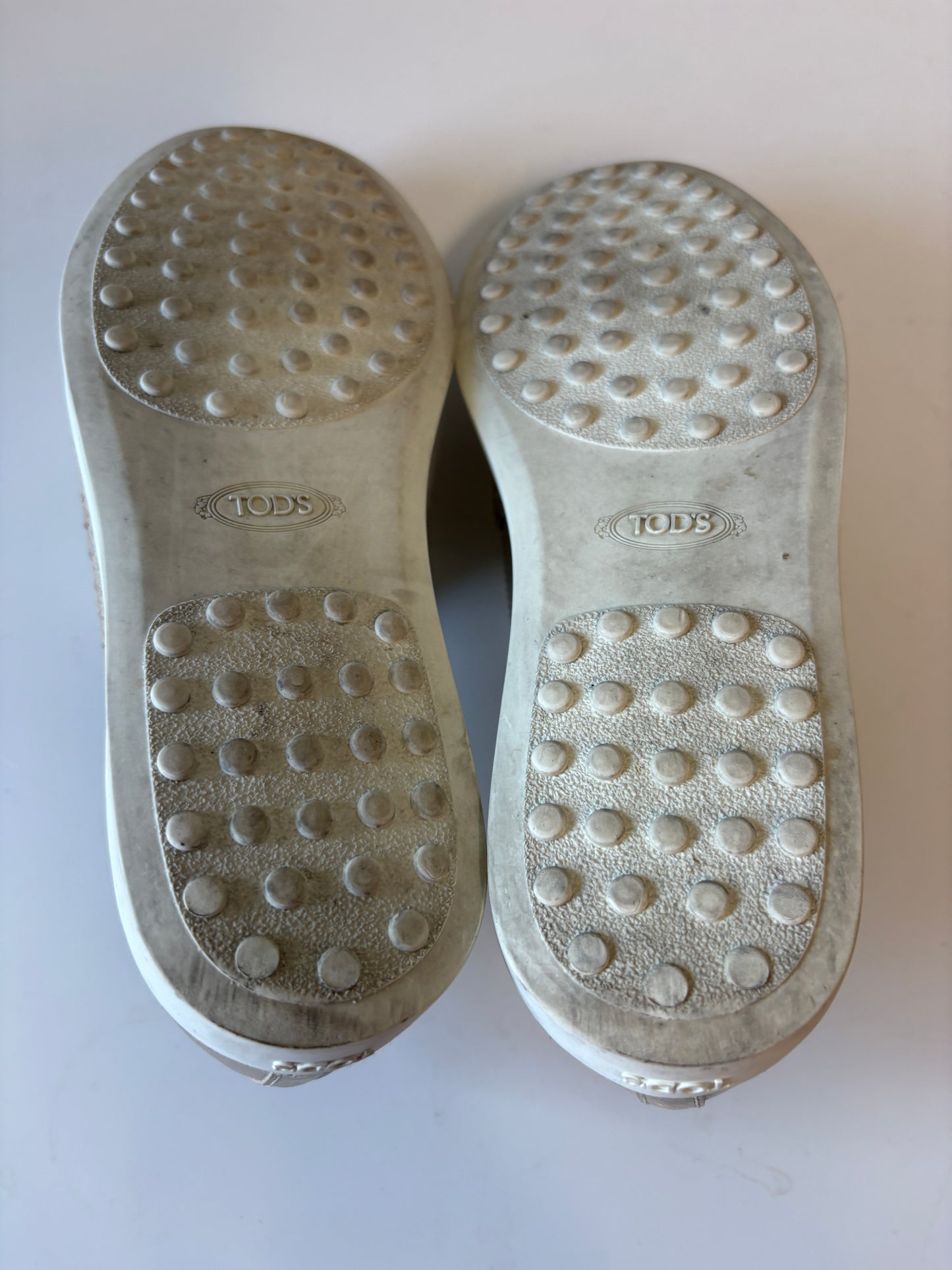 Tods Gomma Raffia Gold Leather Sneakers