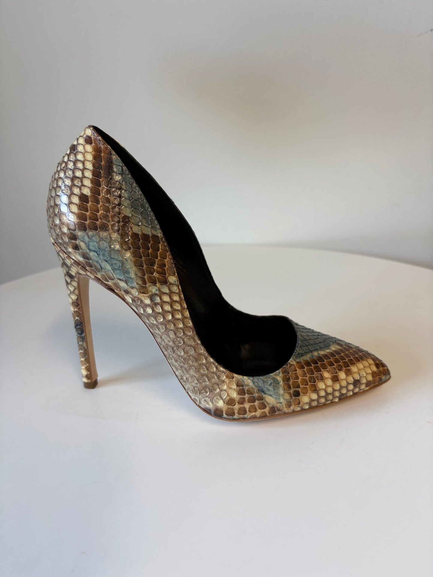 Rupert Sanderson Elba Indigo Blue Python Pumps