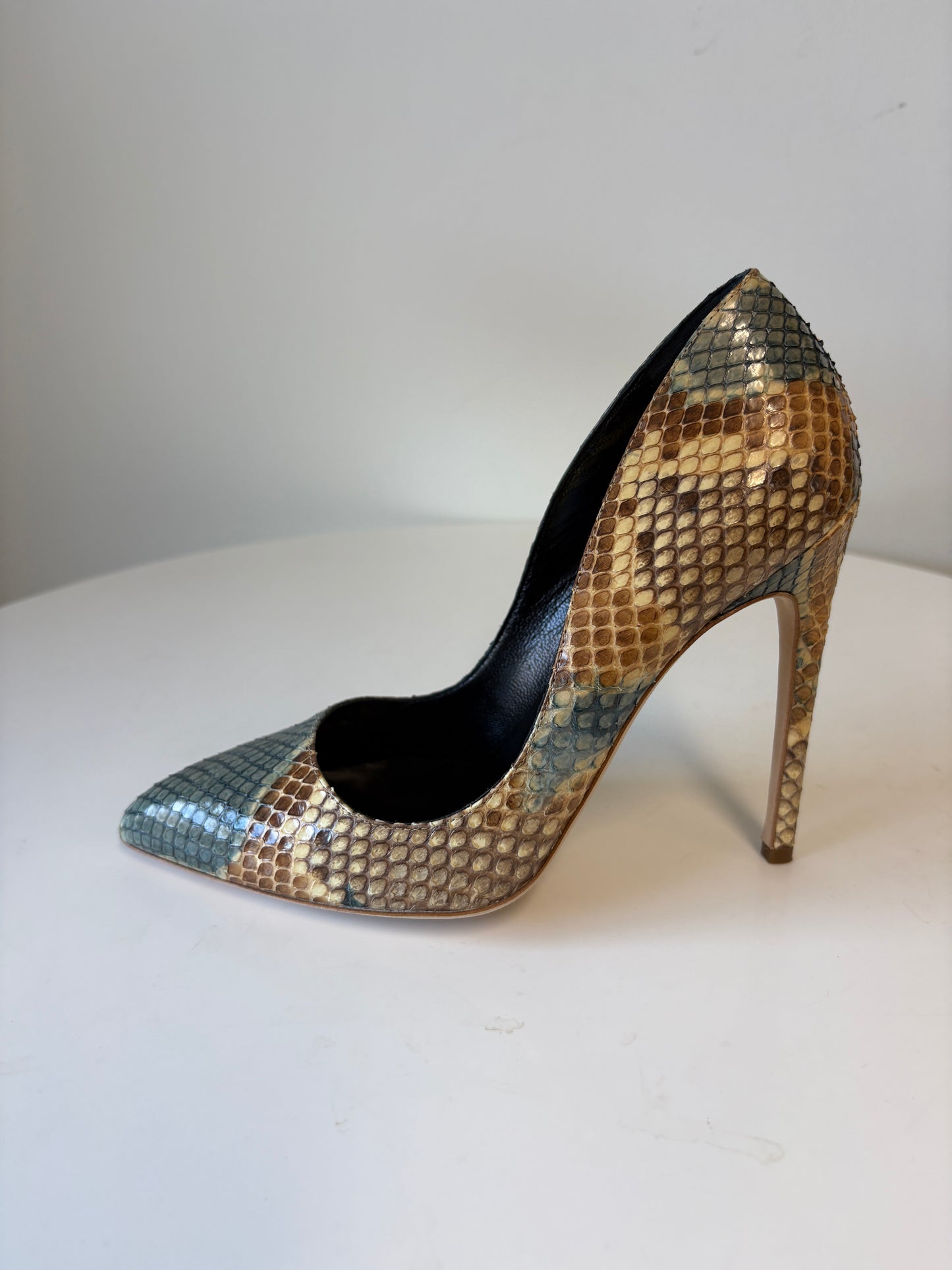 Rupert Sanderson Elba Indigo Blue Python Pumps