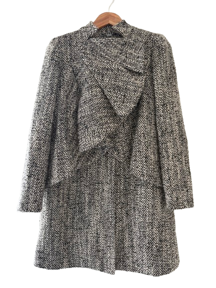 Matthew Williamson Grey Ruffle Wool Coat