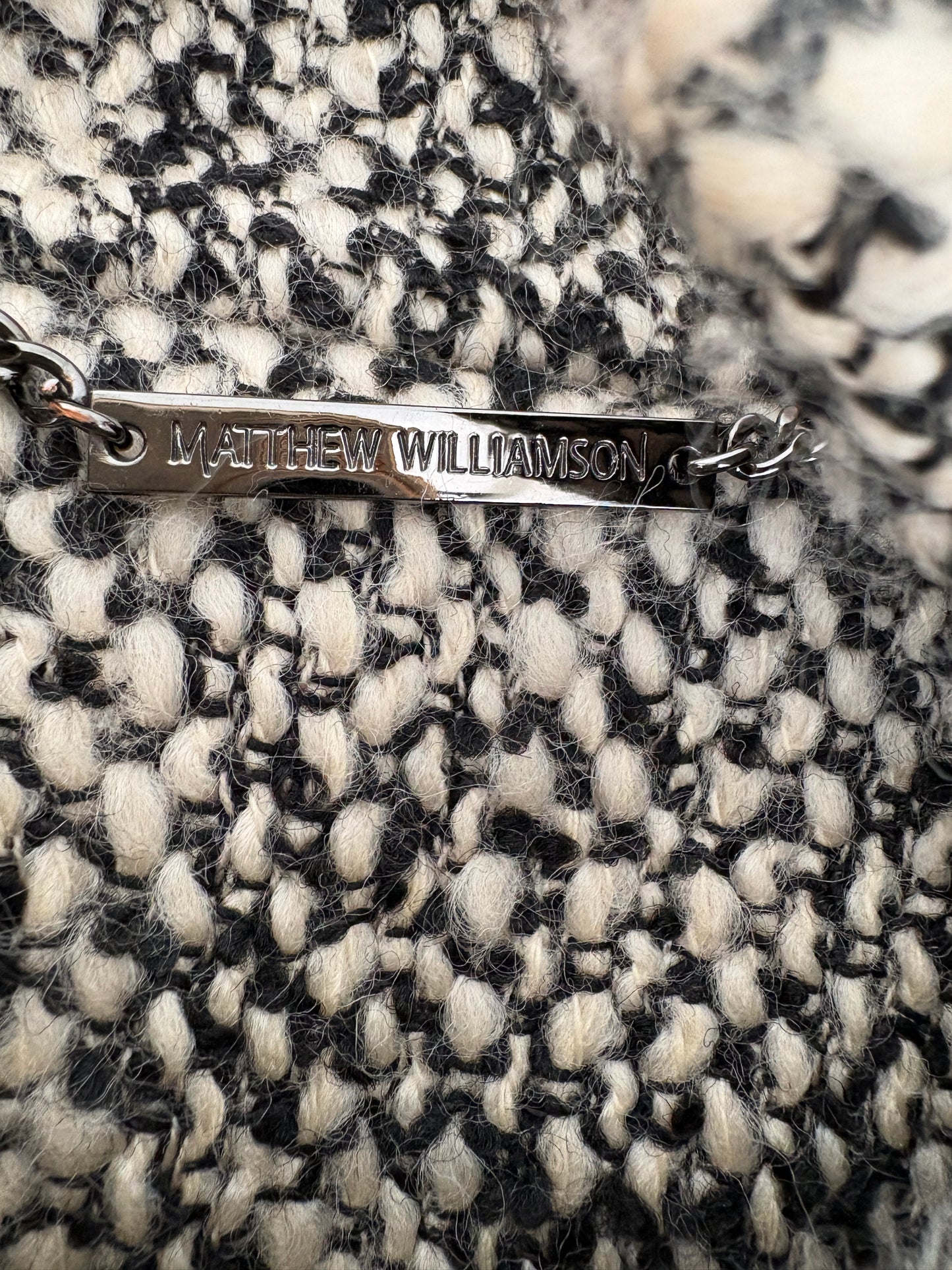 Matthew Williamson Grey Ruffle Wool Coat