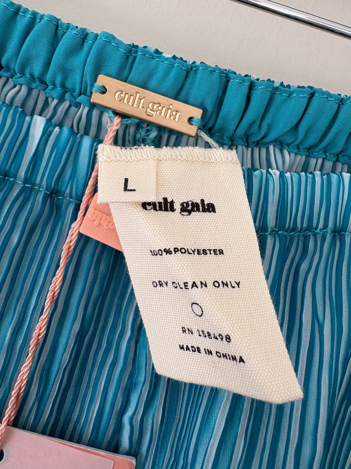 Cult Gaia Stacie Pleated Turquoise Trousers