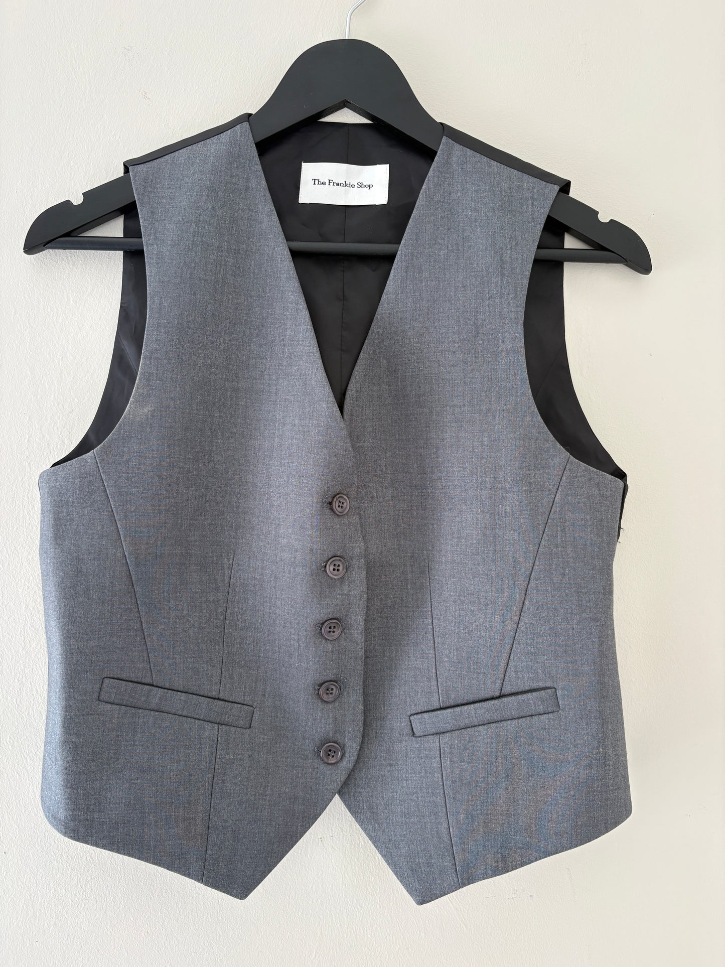 The Frankie Shop Grey Wool Blend Waistcoast