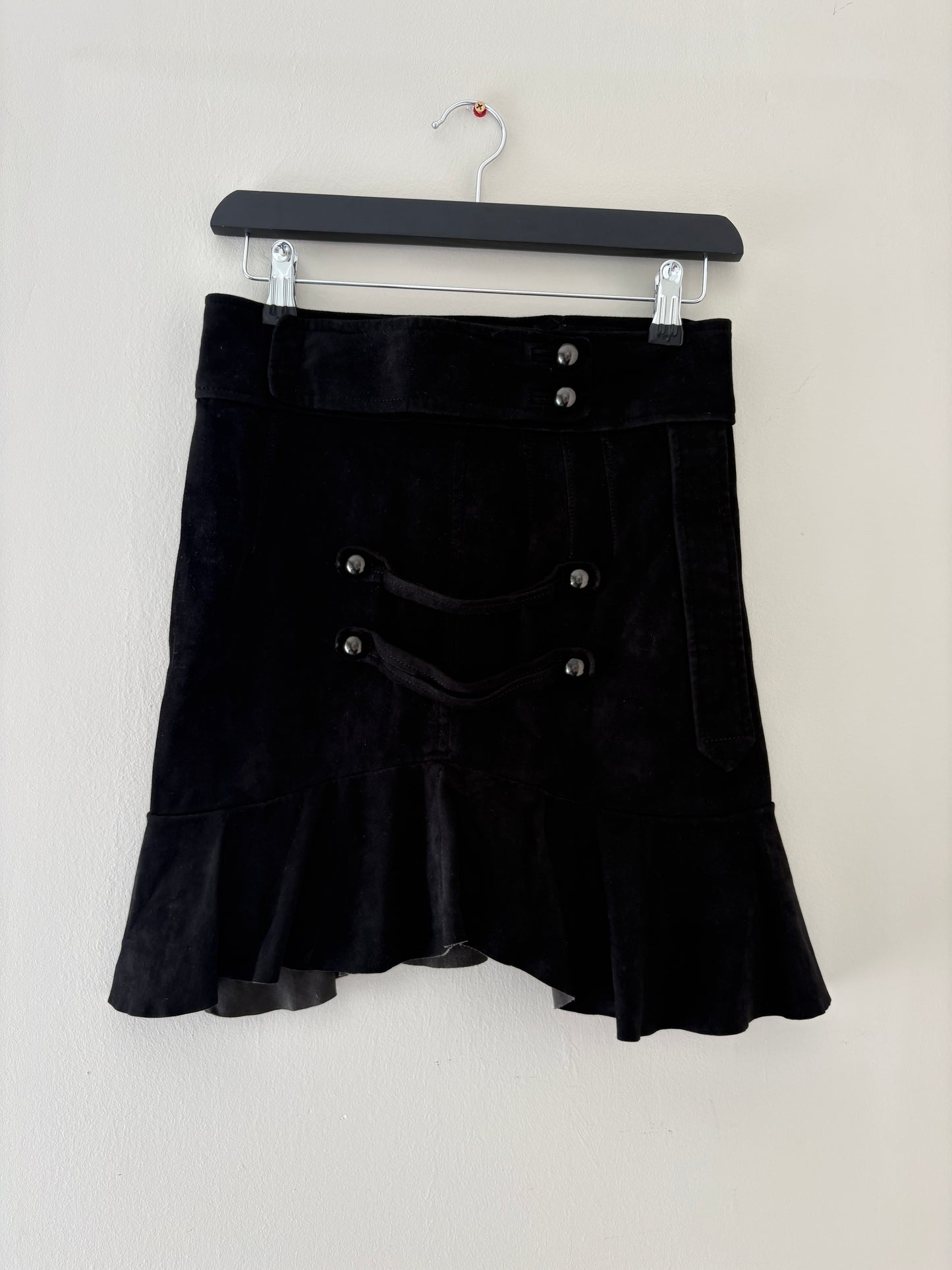 isabel Marant Black Suede Leather Skirt